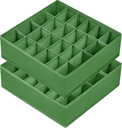 Miniatura 48 de Joyoldelf Organizador de cajones para calcetines, organizador de ropa interior, organizador de 16 celdas de tela, cajas de almacenamiento para Beige