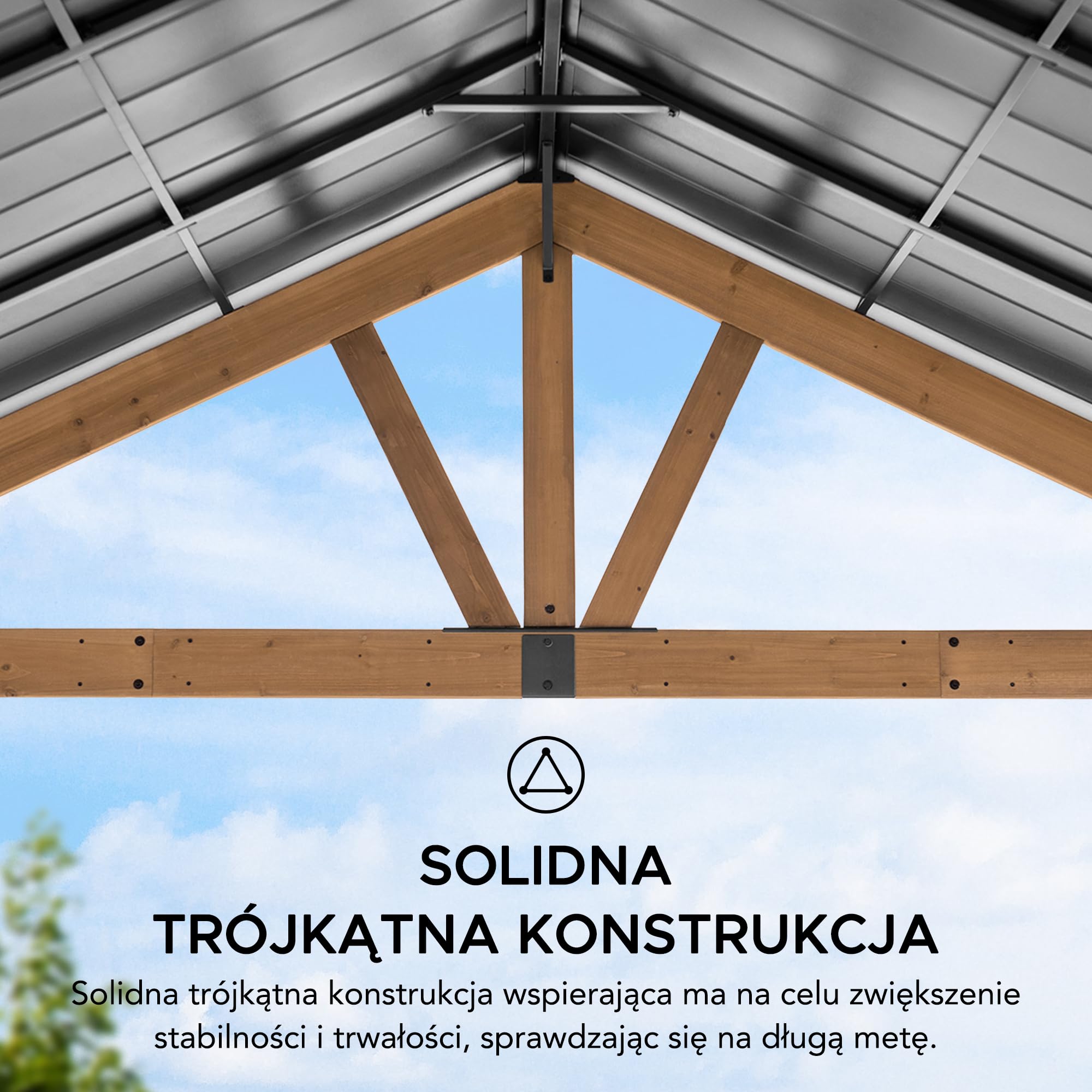 SUNJOY Altana drewniana 4×3,3 m z litego cedru, wodoodporny stalowy dach dwuspadowy, słupy 14 cm, odporna na wiatr i śnieg, ciężka konstrukcja, stały pawilon ogrodowy na taras i ogród