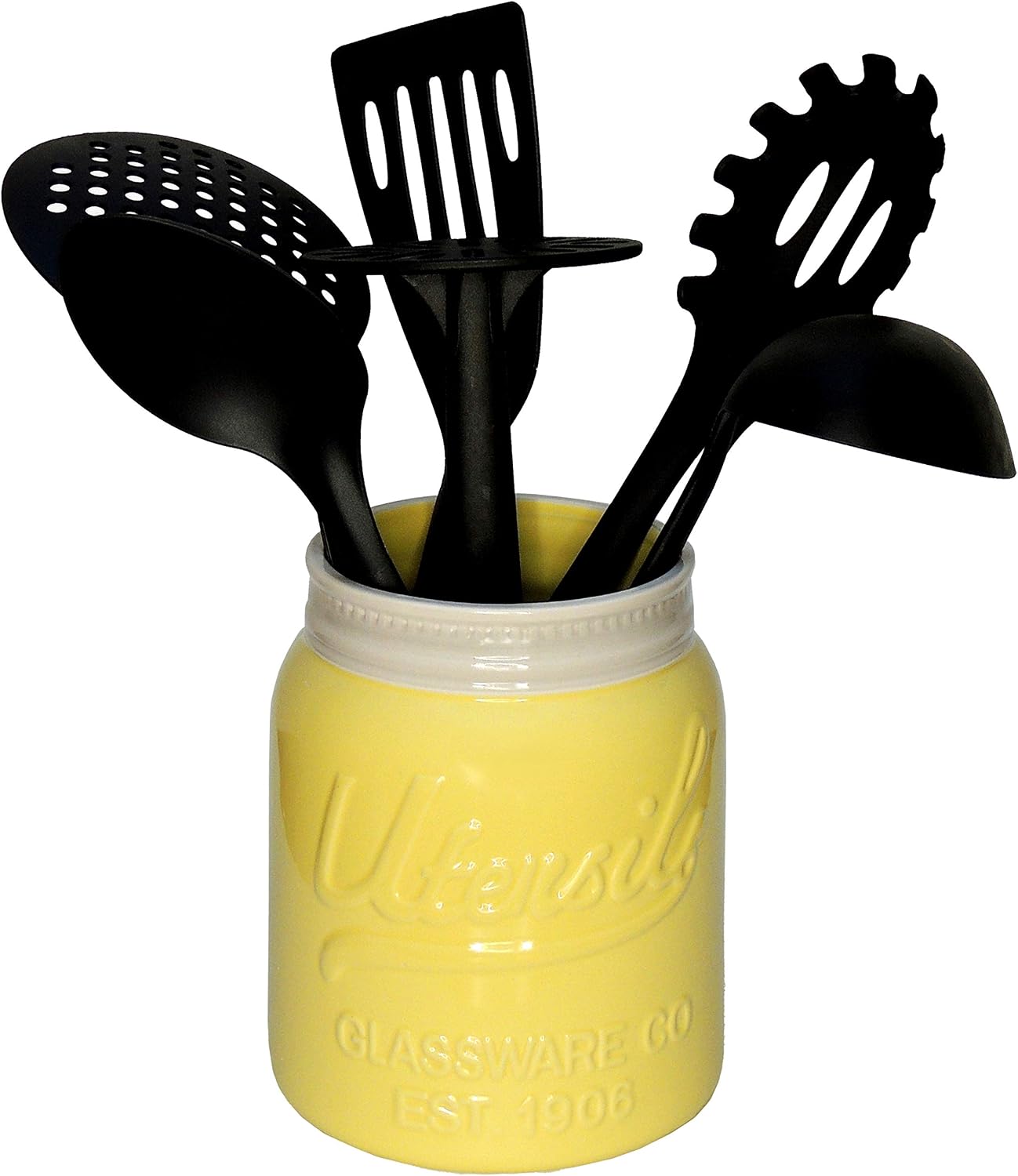 Comfify Wide Mouth Utensil Holder Decorative Kitchenware Organizer Crock, Chip Resistant Ceramic, Perfect Cookware Gift