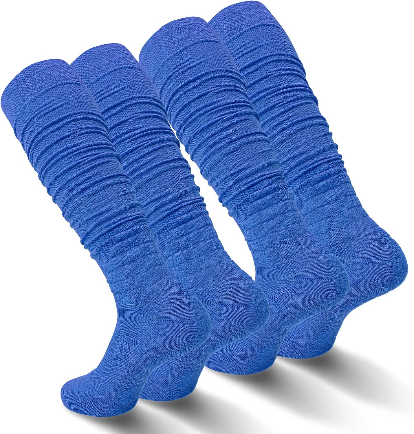 IRAMY Scrunch Ultra Long Football Socks 1/2 Packs Combed Cotton With