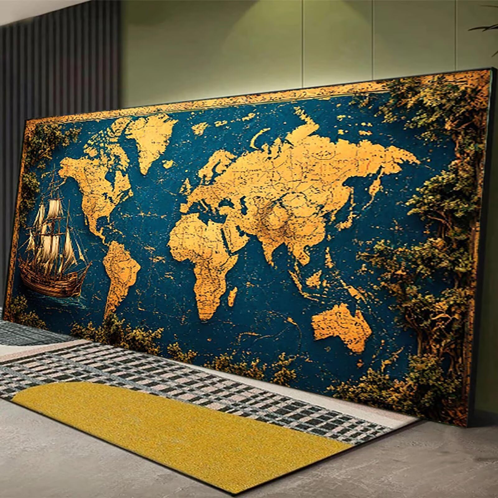 Dipingi con i Numeri per Adulti Mappa, Kit di Pittura Acrilica Fai-da-Te per Principianti, Hobby Creativi Adulti, Decora casa Regalo, con Vernici e Pennelli, Mappa Del Mondo 70x140cm Senza Cornice C-S