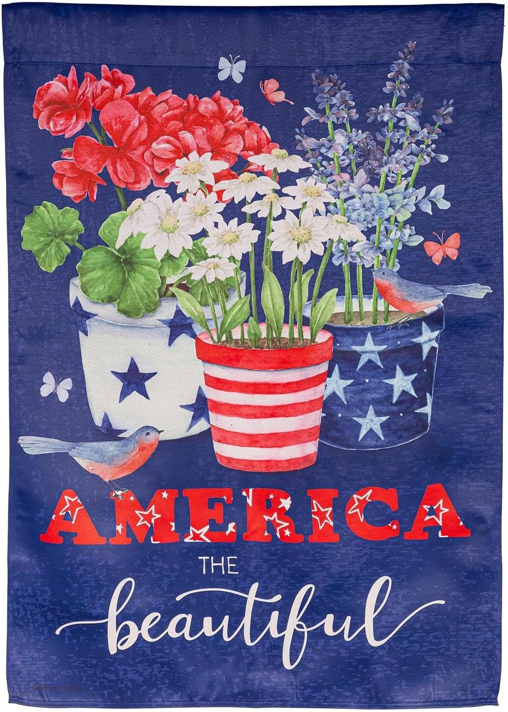 Evergreen Flag,America the Beautiful Suede House Flag,28X0.02X44 Inches