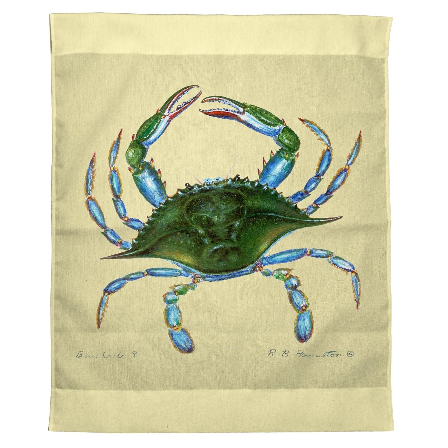 Betsy Drake TP004 Blue Crab Outdoor Wall Hanging, 24" x30"