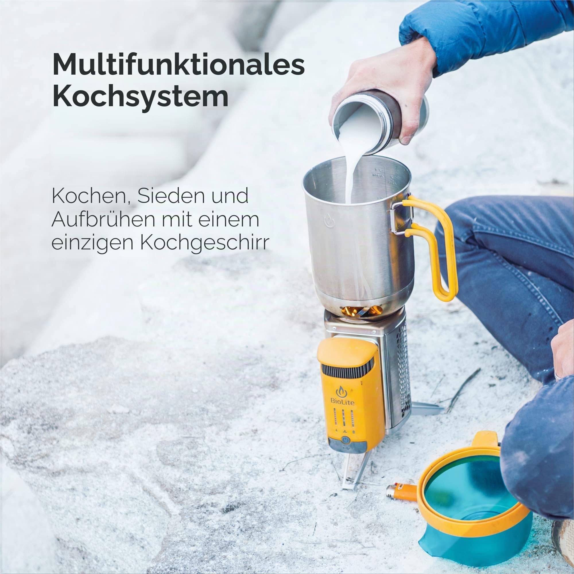 BioLite, CampStove KettlePot & Kaffee Set, Edelstahl Kochgeschirr Zubehör für Camping & Outdoor