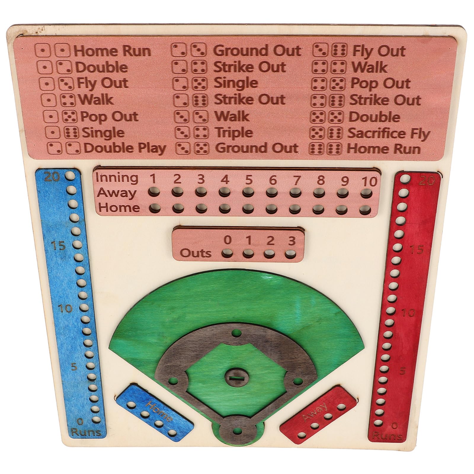 LALAFINA Gioco da Tavolo e Stile Semplice ed Elegante in Legno Design Competitivo di Baseball per Feste e Riunioni Divertenti