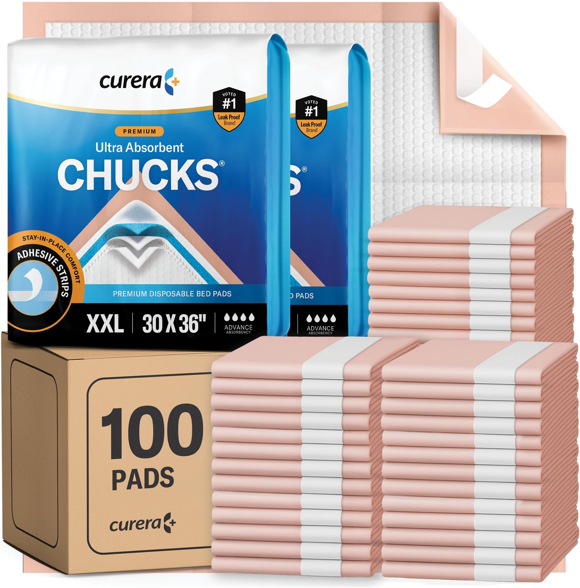 A WORLD OF DEALS Premium Disposable Underpads 30”x36” (Packed 4x25 Case) Ultra Absorbent Chux Incontinence Bed Pads, Pet Training Pads X-Large 100/Case