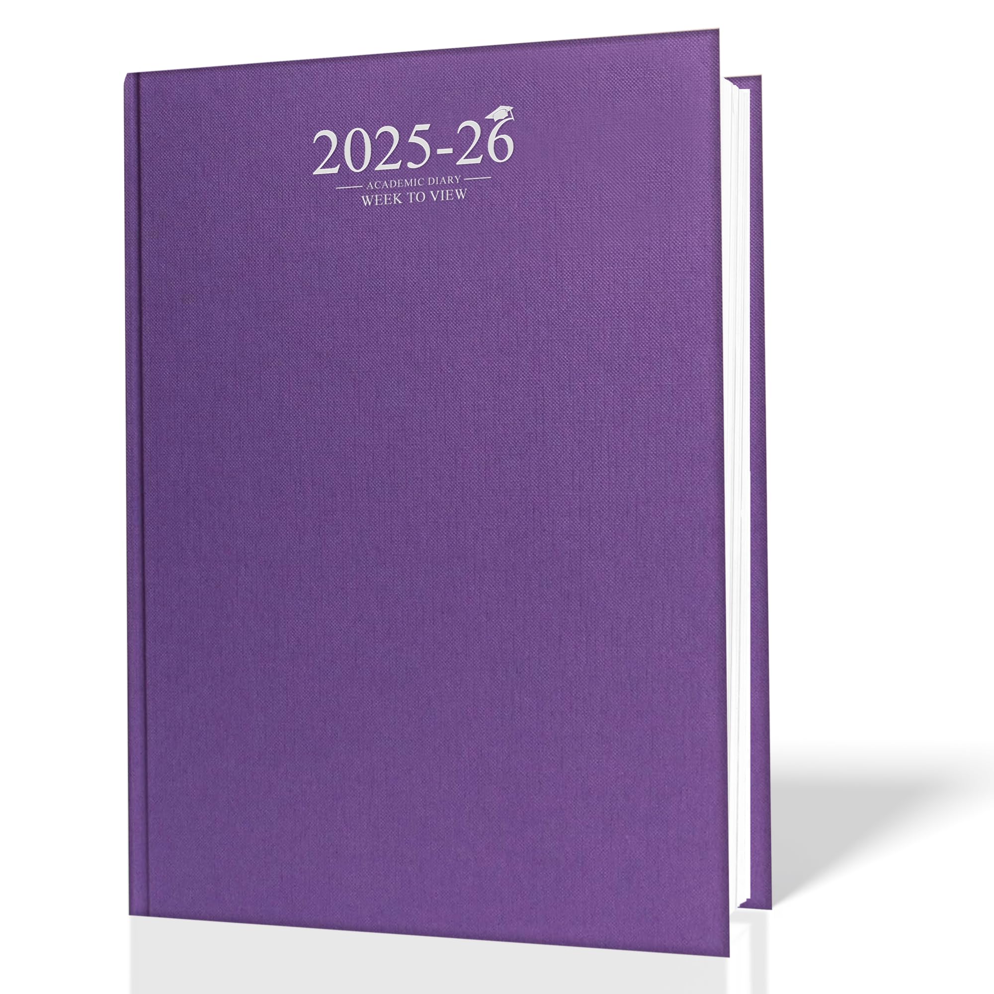 G4GADGET 2025-2026 A4 Academic Diary, Week to View, Purple, Case Binding, A4 Week To View
