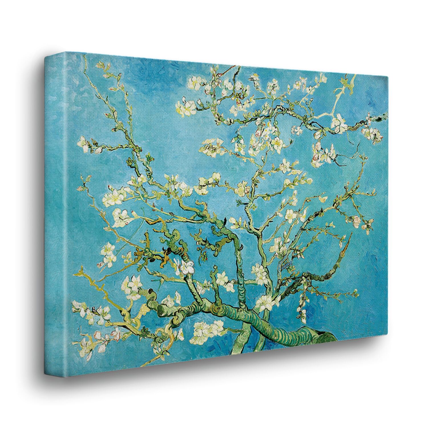 Giallobus - Quadro - Vincent Van Gogh - Fiori di mandorlo - Tela Canvas Telaio Premium Alto Spessore - 140L x 100l cm - Pronto da appendere - Quadri moderni per la casa