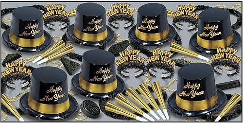 Beistle Kit de fiesta surtido Gold Legacy para 50