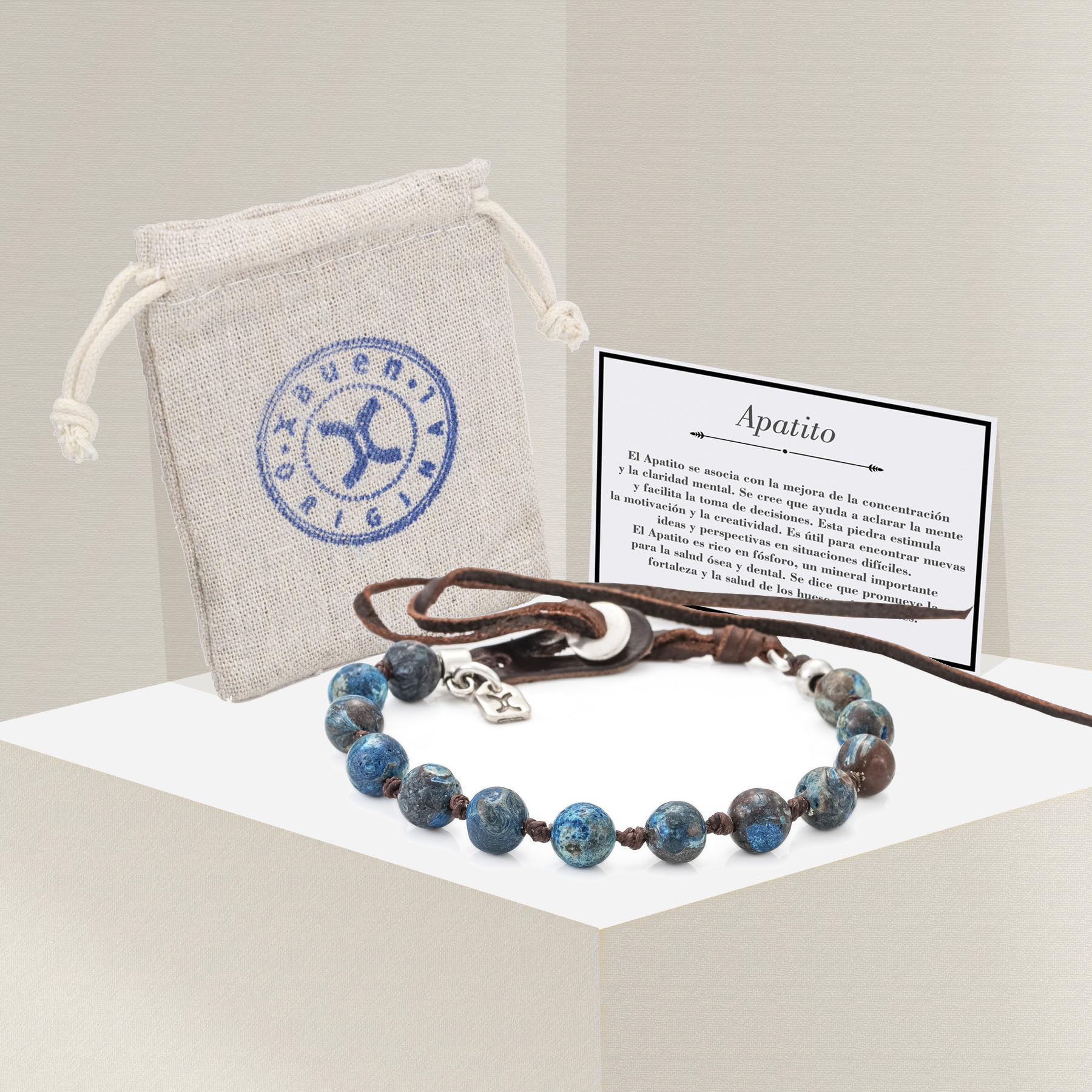 Pulseras de piedra natural unisex ajustables para hombre y mujer