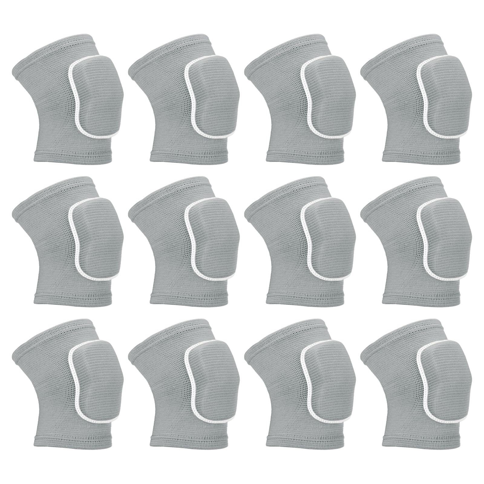 PATIKIL S Taille Genouillères de Protection, 6 Paires de Genouillères de Volley-Ball en Éponge, Genouillères de Danse Respirantes pour Femmes et Hommes Football Basket-Ball Gris
