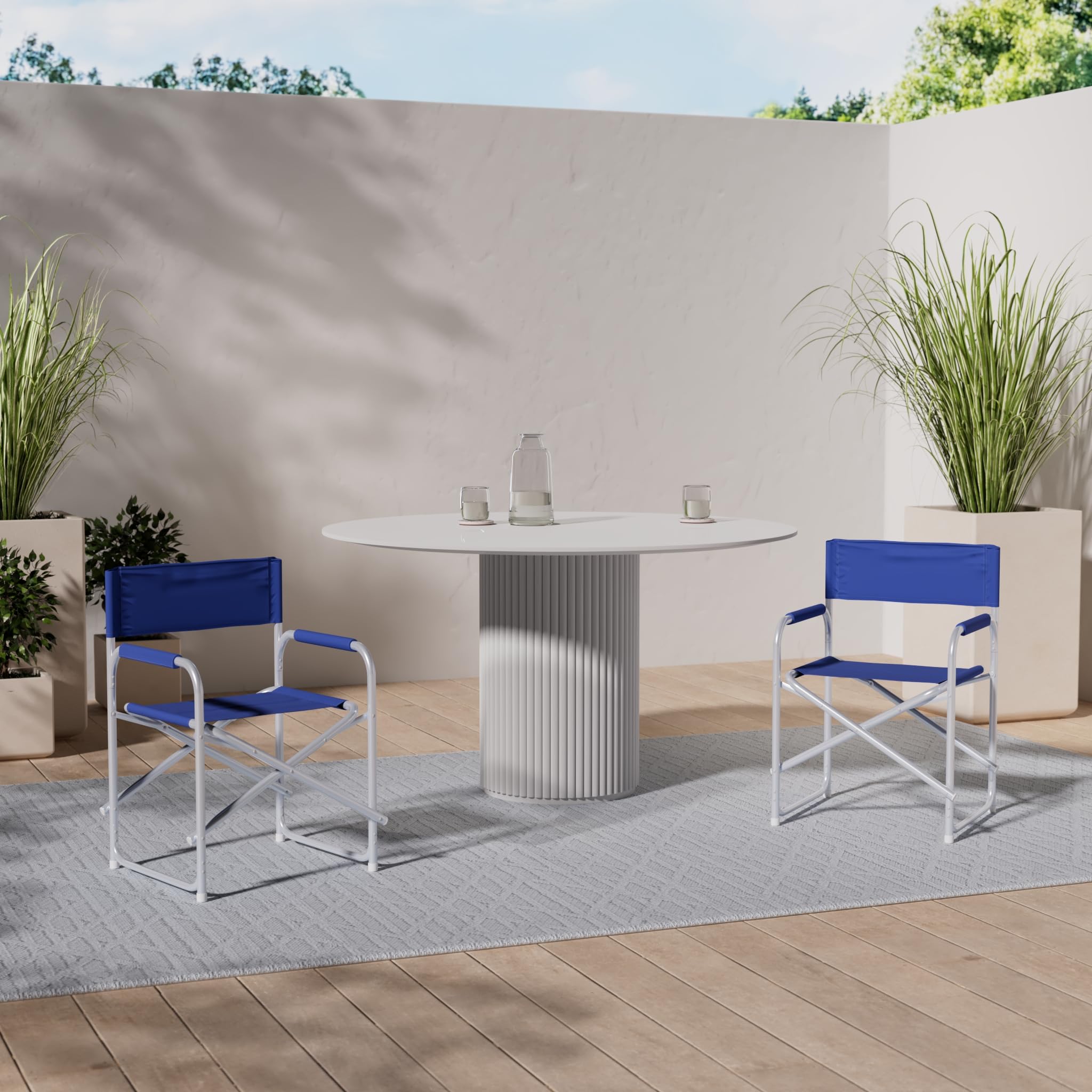 Papillon Tubolare Direttore Sedia Tessuto in Alluminio e Poliestere PVC Playa