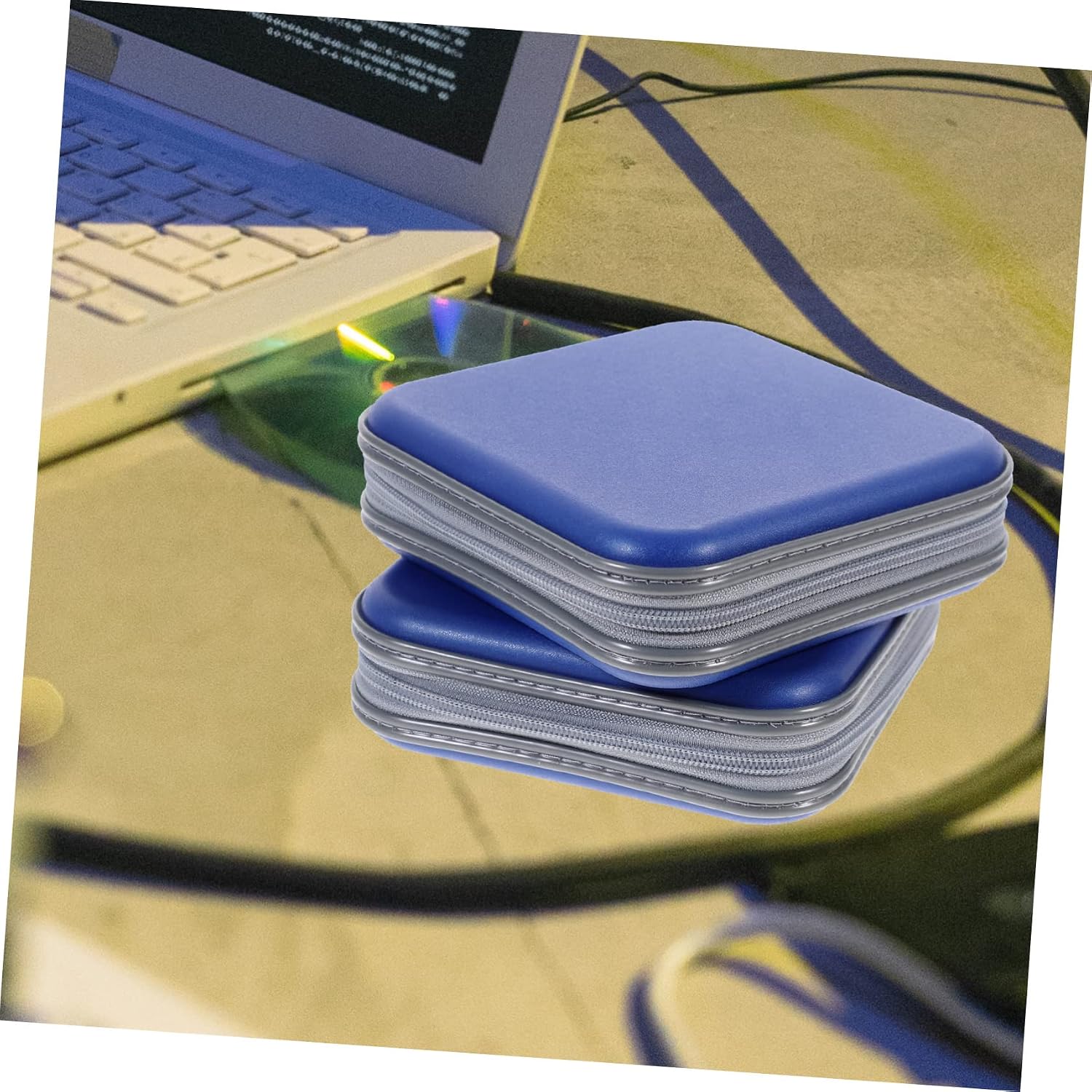 40 Capacity CD/DVD Storage Case Portable Media Holder Spine Labels for Home and Travel 2pcs Sturdy Pouch for Organizing Discs and Booklets