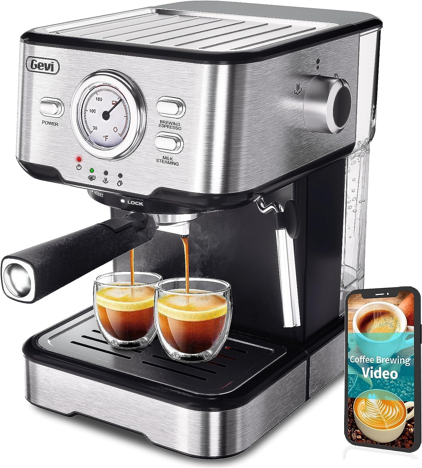 Gevi Espresso Machine, Professional Espresso Maker with Milk Frother