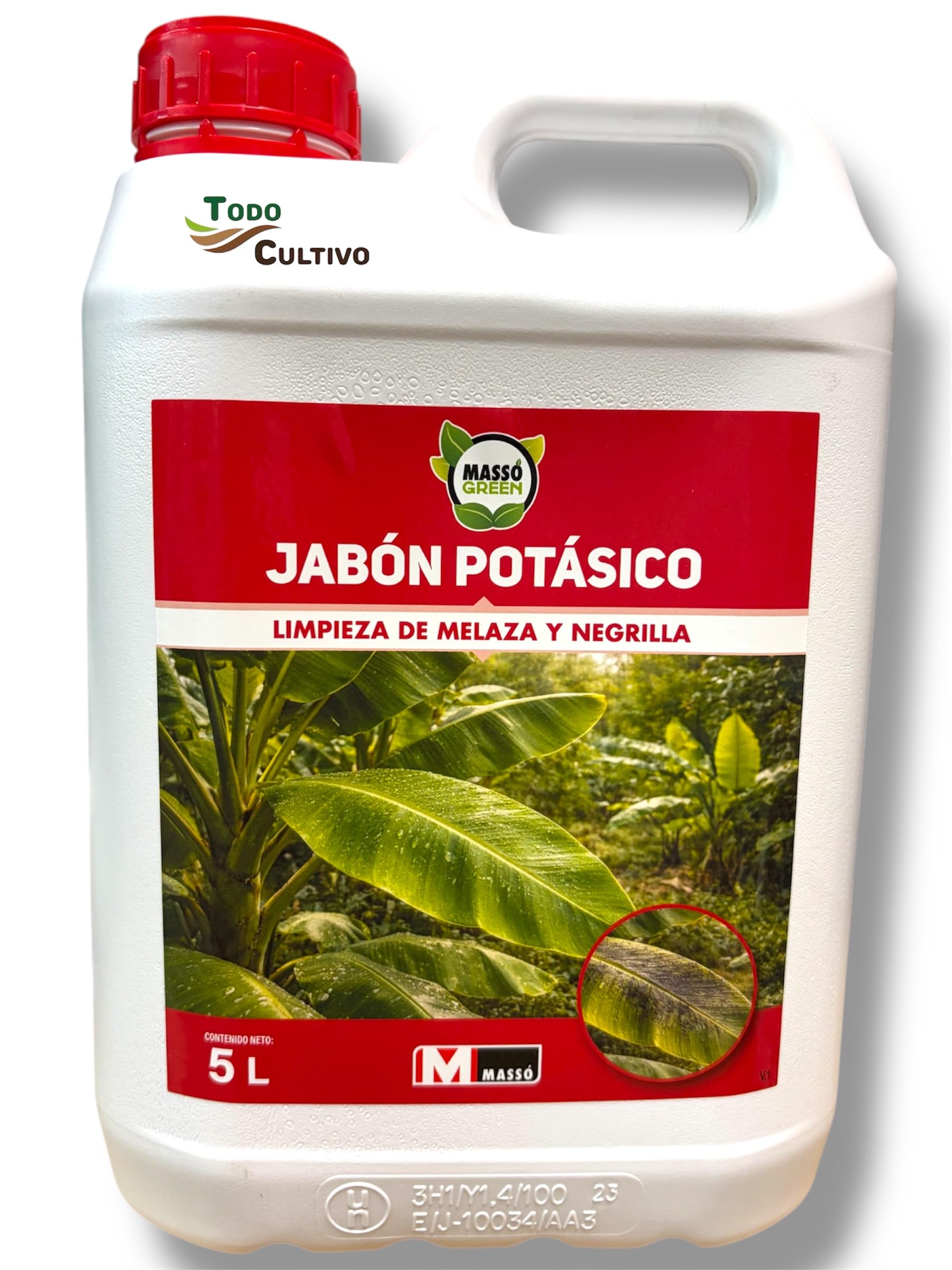 Jabón limpiador de melaza y negrilla sales potasicas 30% para plantas. 5 L. Jabón natural limpiador multiusos para plantas. Jabon potasico 5 L.