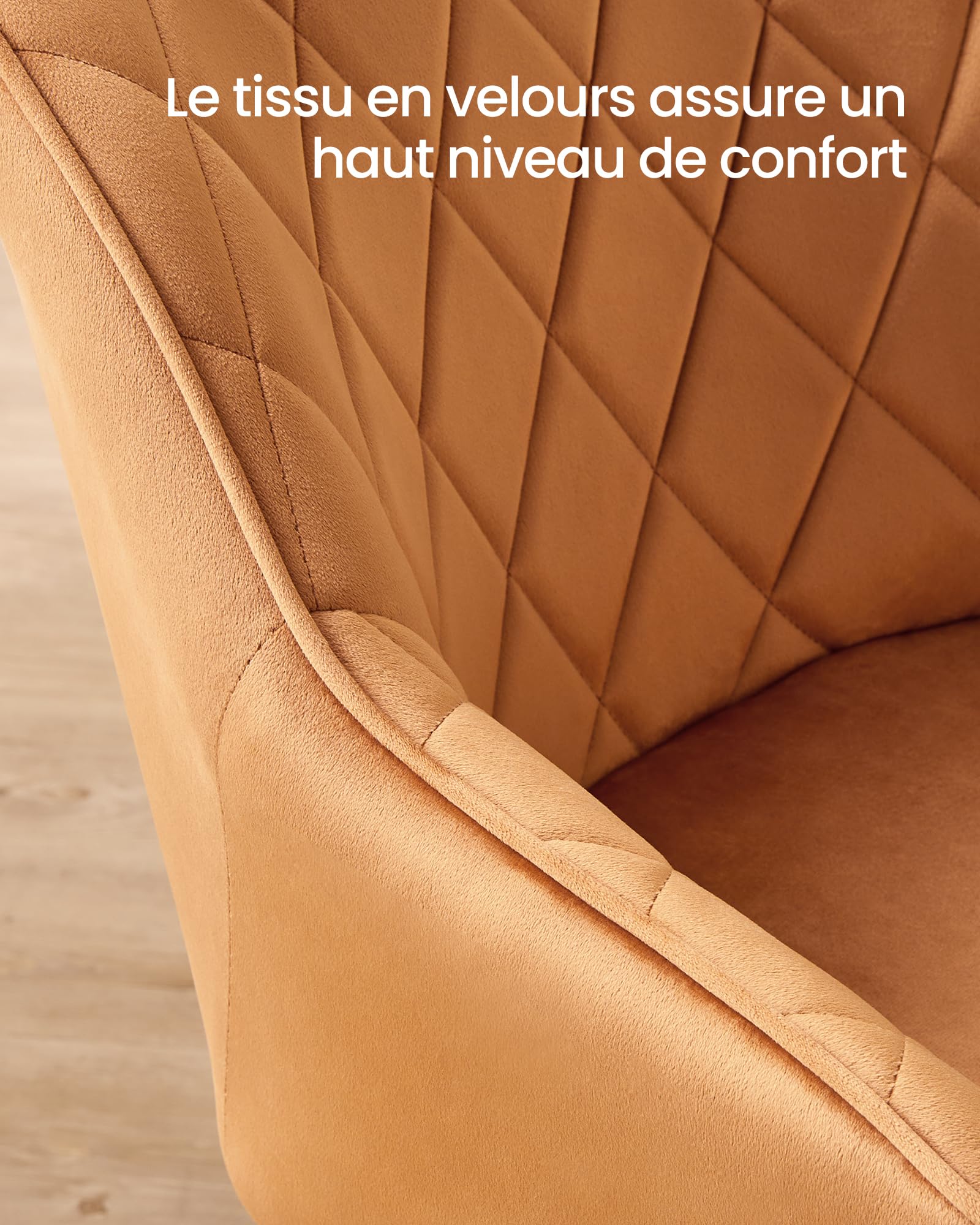 SONGMICS Chaise Salle à Manger, avec Accoudoirs, Revêtement en Velours