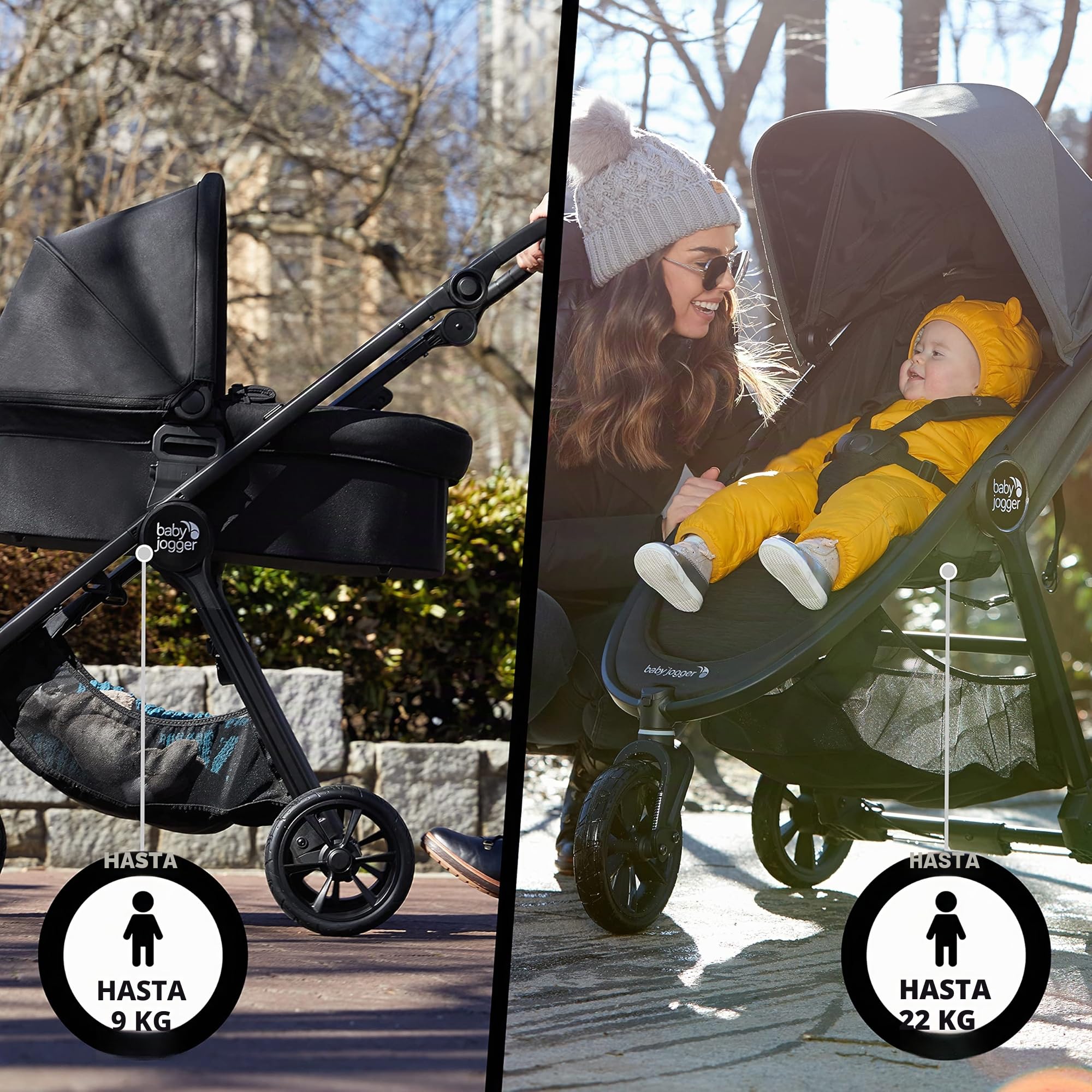 Baby Jogger Cochecito ligero City Mini GT2, para cualquier terreno, mecanismo de plegado rápido con una sola mano, color negro opulento