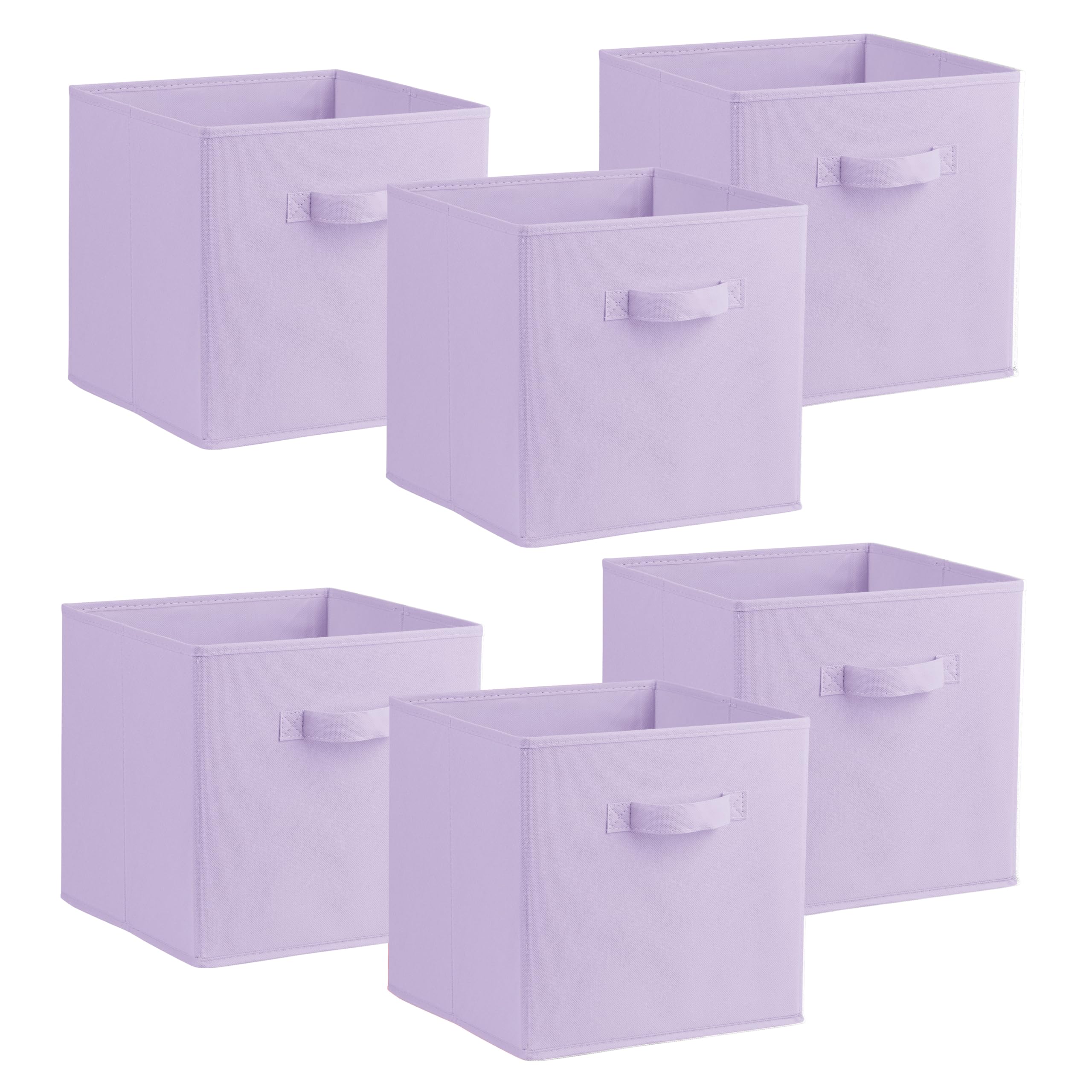 Simpa Lilac Urban Living Multi Purpose 31Cm Cubic Storage Box Collapsible Organiser Storage Cube Basket Bin For Clothes, Toys, Books, Dvds, Bedding, Towels And More (Lilac)