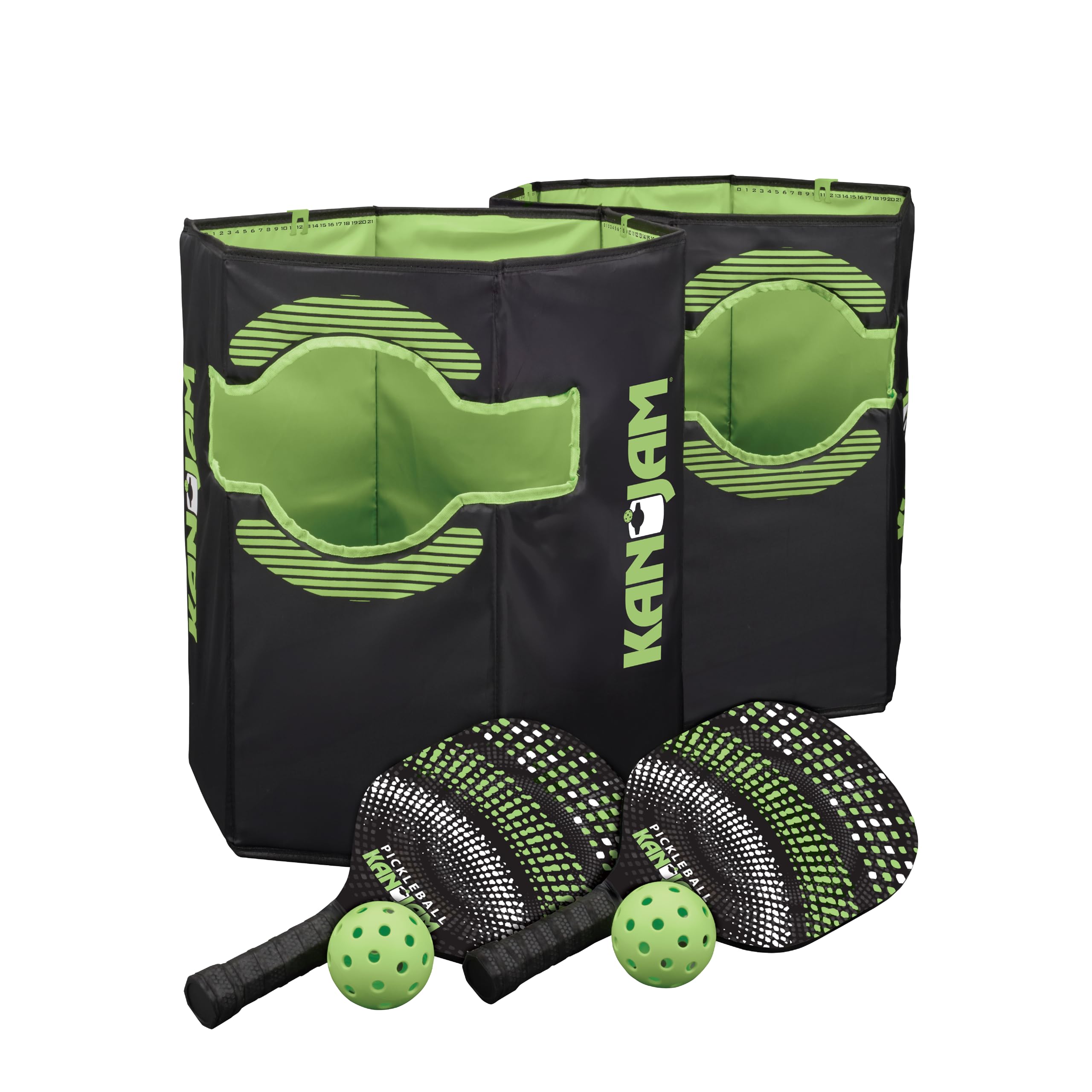 Kan Jam Pickleball Set, 2 Pickleball Paddles, 2 Balls