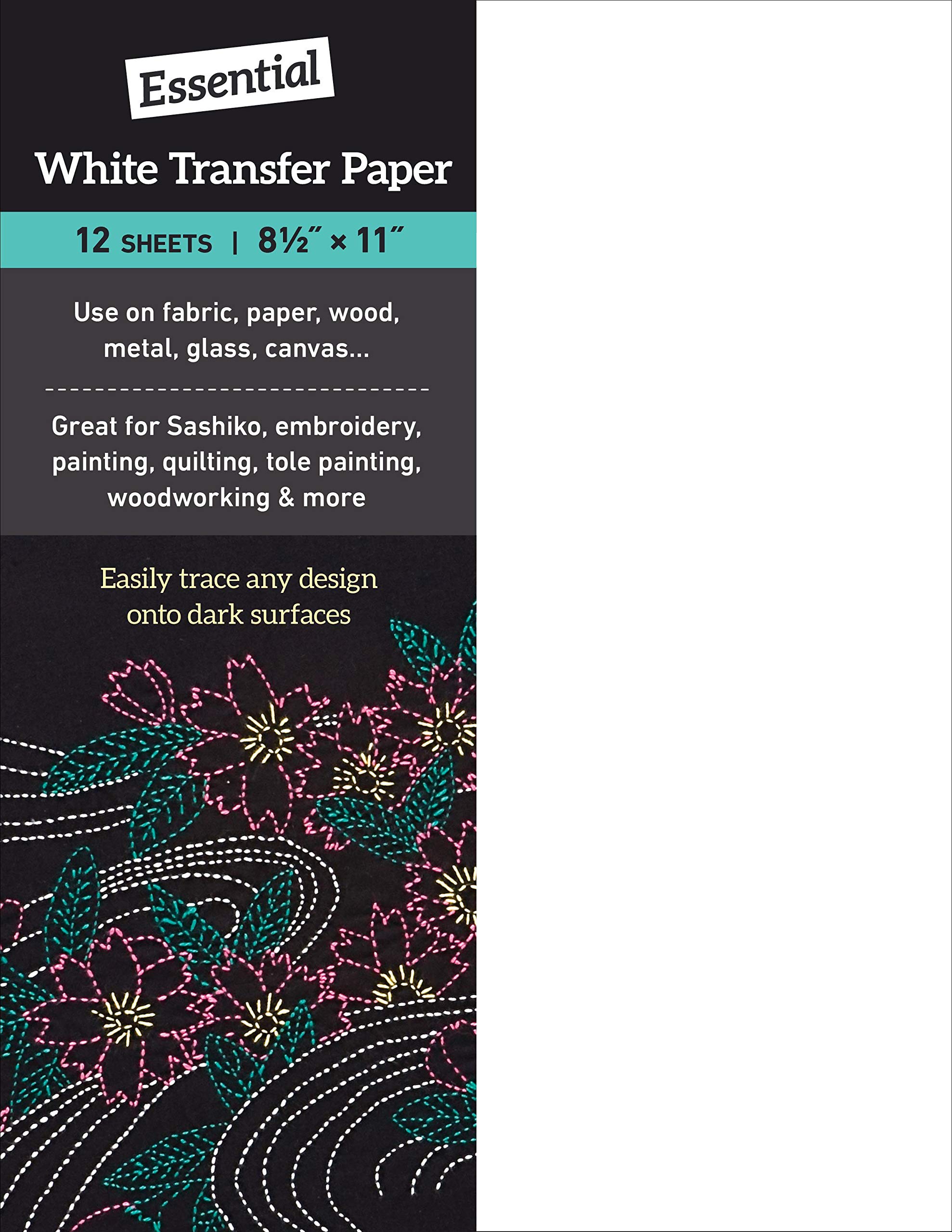 Essential White Transfer Paper: 12 Sheets, 8 1⁄2 ̋ x 11 ̋