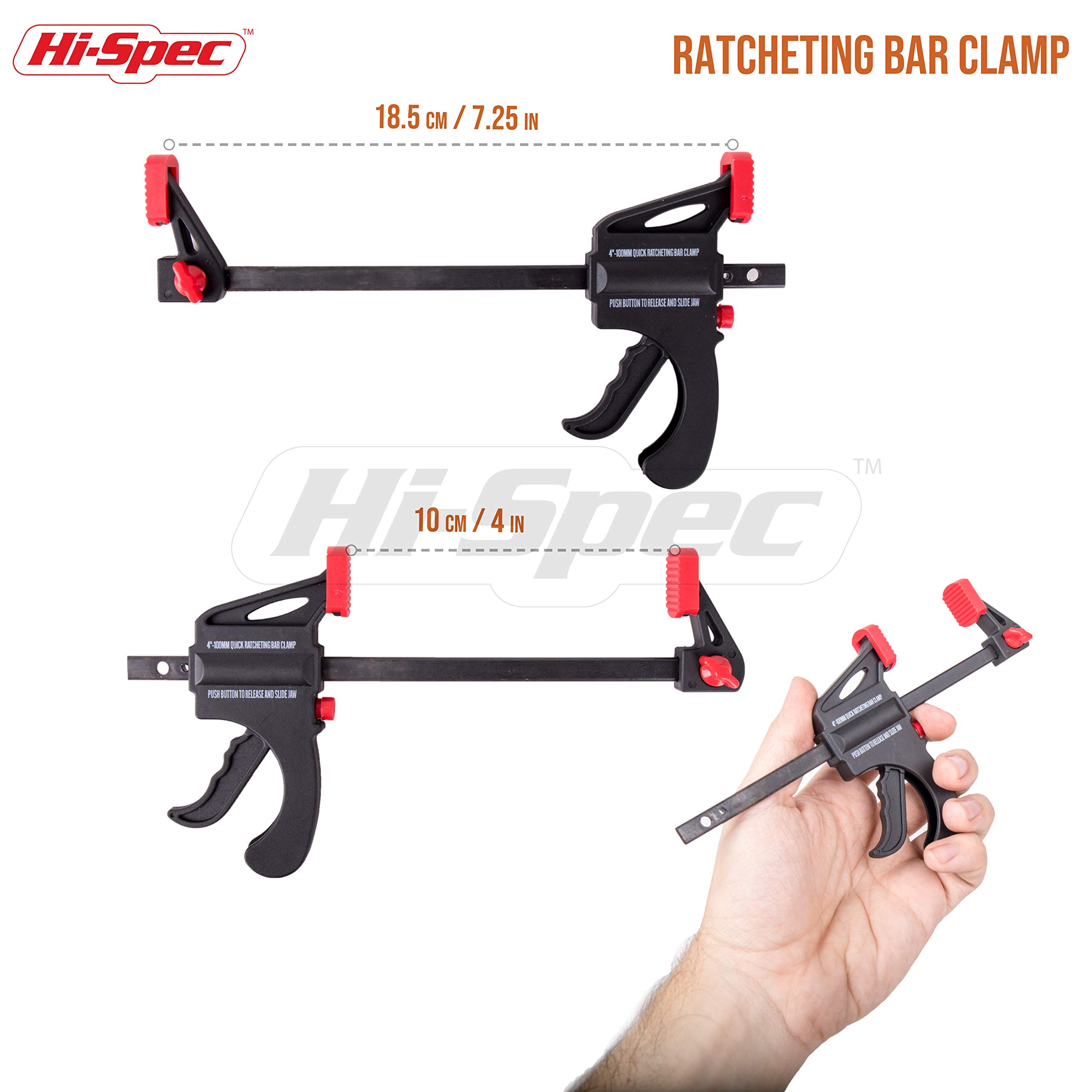 HiSpec 10 Piece Mini Spring, Ratcheting, and Bar Spreader Clamp Set. Easily Hold & Position for