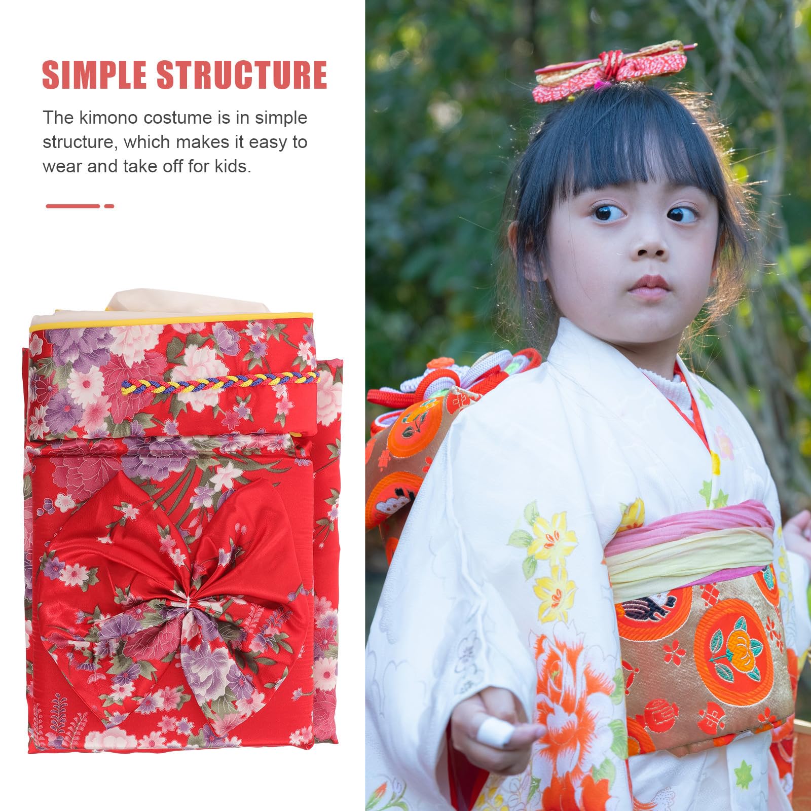 Costume Kimono Japonerie Traditionnel pour Fille, Tissu Doux et Finition Soignée, Design Délicat, pour Cosplay et Performance Estivale