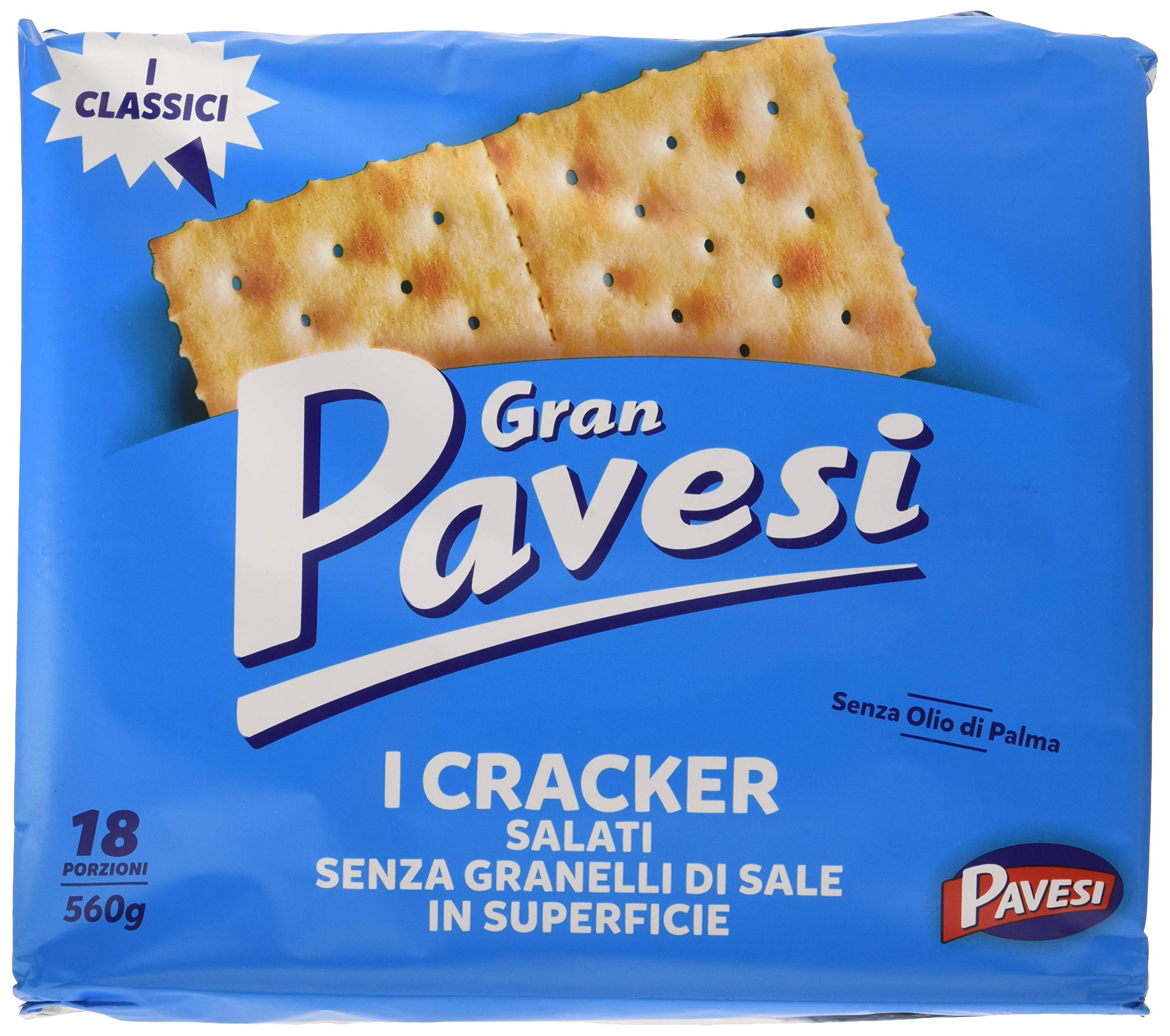 Pavesi Lot de 12 rackers Gran Bleu 560 g Snack salé, Multicolore, Unique