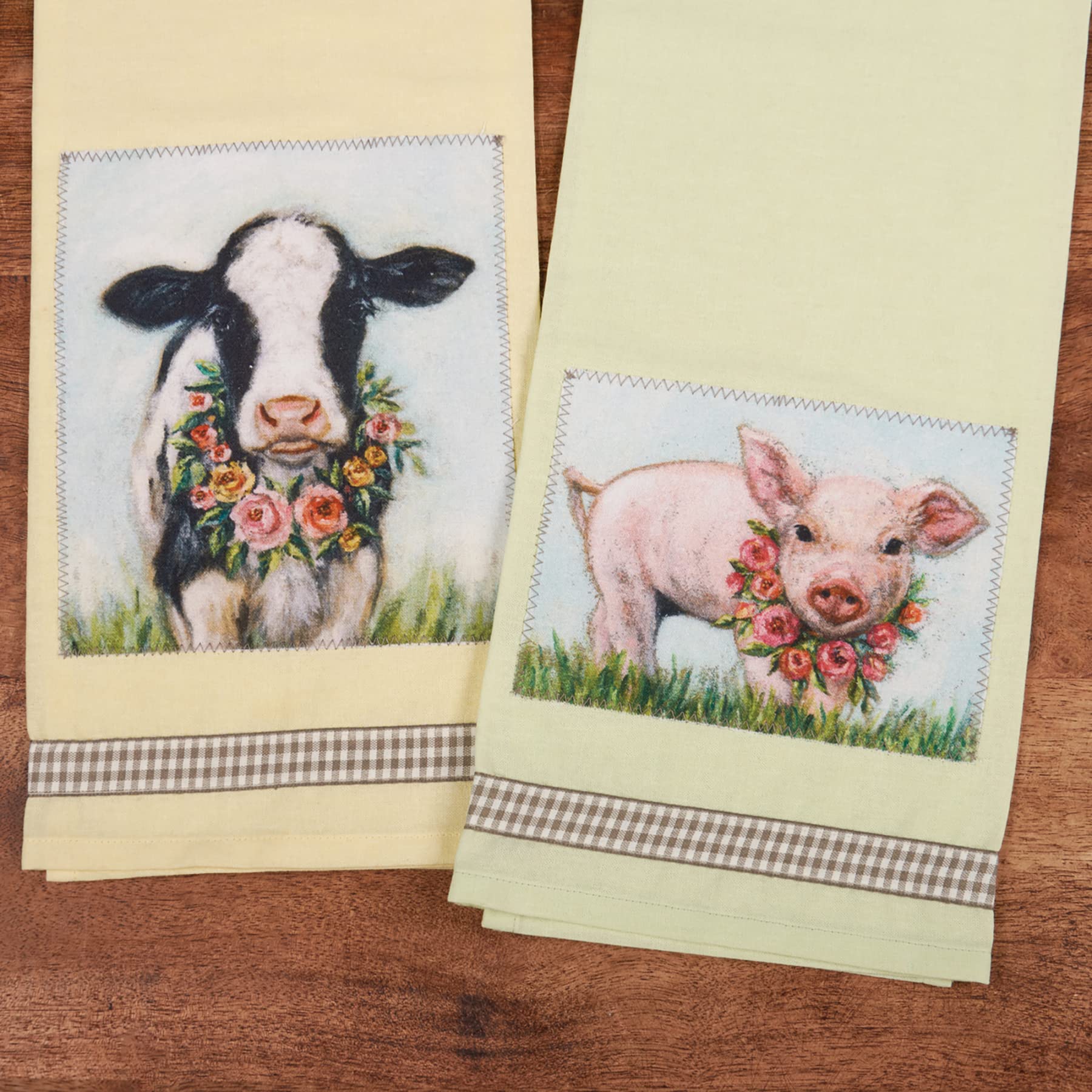 Amazon.co.jp: Primitives by Kathy Pig and Wreath キッチンタオル