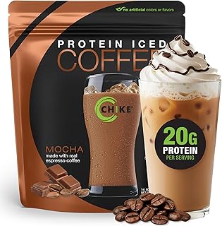 Chike Mocha High Protein Iced Coffee, 20 G Protein, 2 Shots Espresso, 1 G Sugar, Keto Friendly and Gluten Free, 14 Servings (15.3 Ounce)