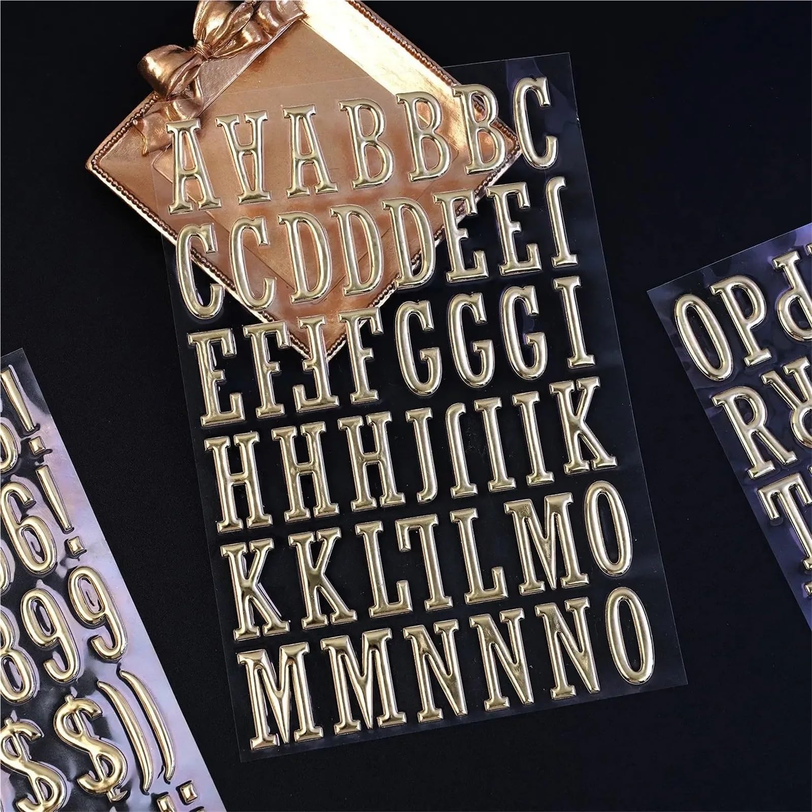 Naklejki z literami 18 arkuszy złota puffy litera cyfry naklejki złota pianka alfabet do samodzielnego wykonania prezent scrapbooking dekoracja kubka (zestaw )