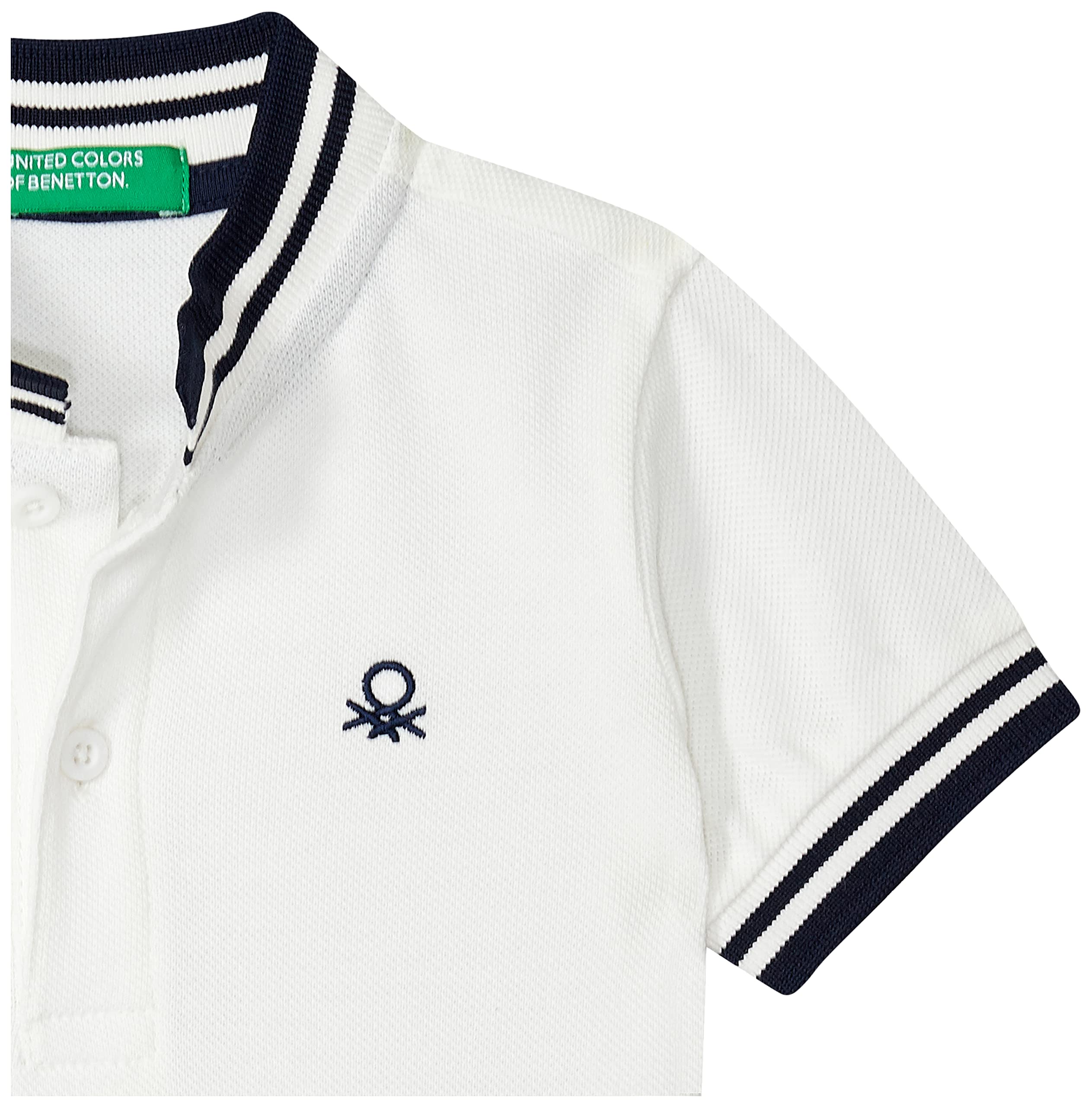 United Colors of Benetton Boys Cotton Regular Polo Shirt (30894ECOMI_Off White 12 Years-13 Years) - Image 3 thumbnail