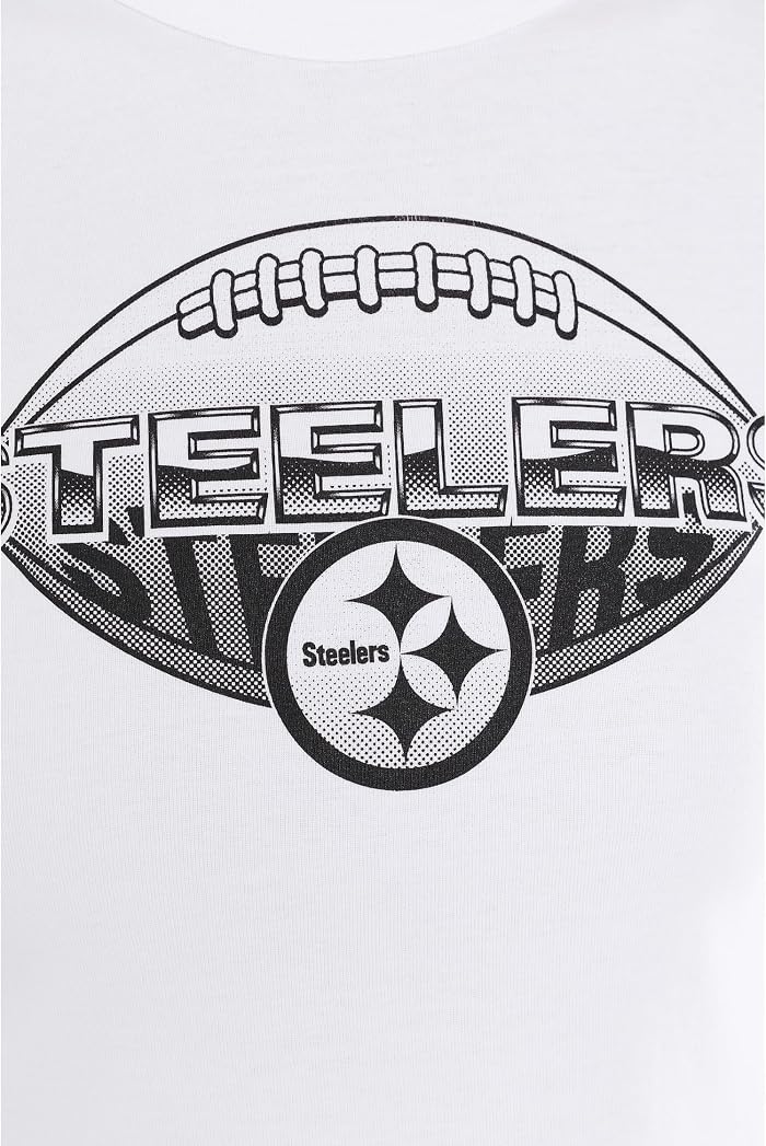 Женская футболка Junk Food Clothing NFL Pittsburgh Steelers Repeat Baby Tee, цвет: Белый — фото 4
