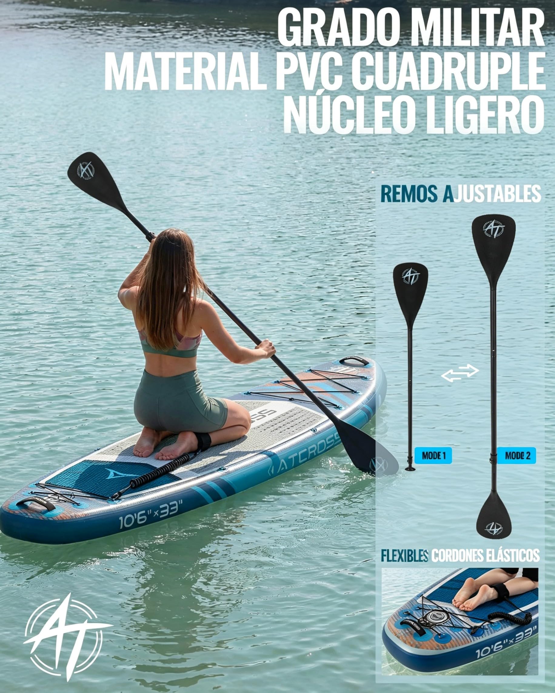 Tabla de Paddle Surf Hinchable con Asiento de Kayak y Accesorios, 320x84cm Sup Extra Ancha para 2 Personas, Carga 200kg, Kayak Hinchable Estable y Antideslizante para Adultos y Surf
