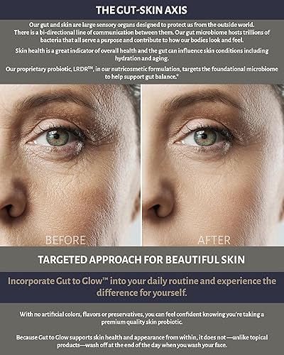 Miniatura 5 de Oxiceutics - Probióticos Gut to Glow l reuteri por el autor Dr. William Davis. Apoya el eje de la piel intestinal con colágeno marino y ácido