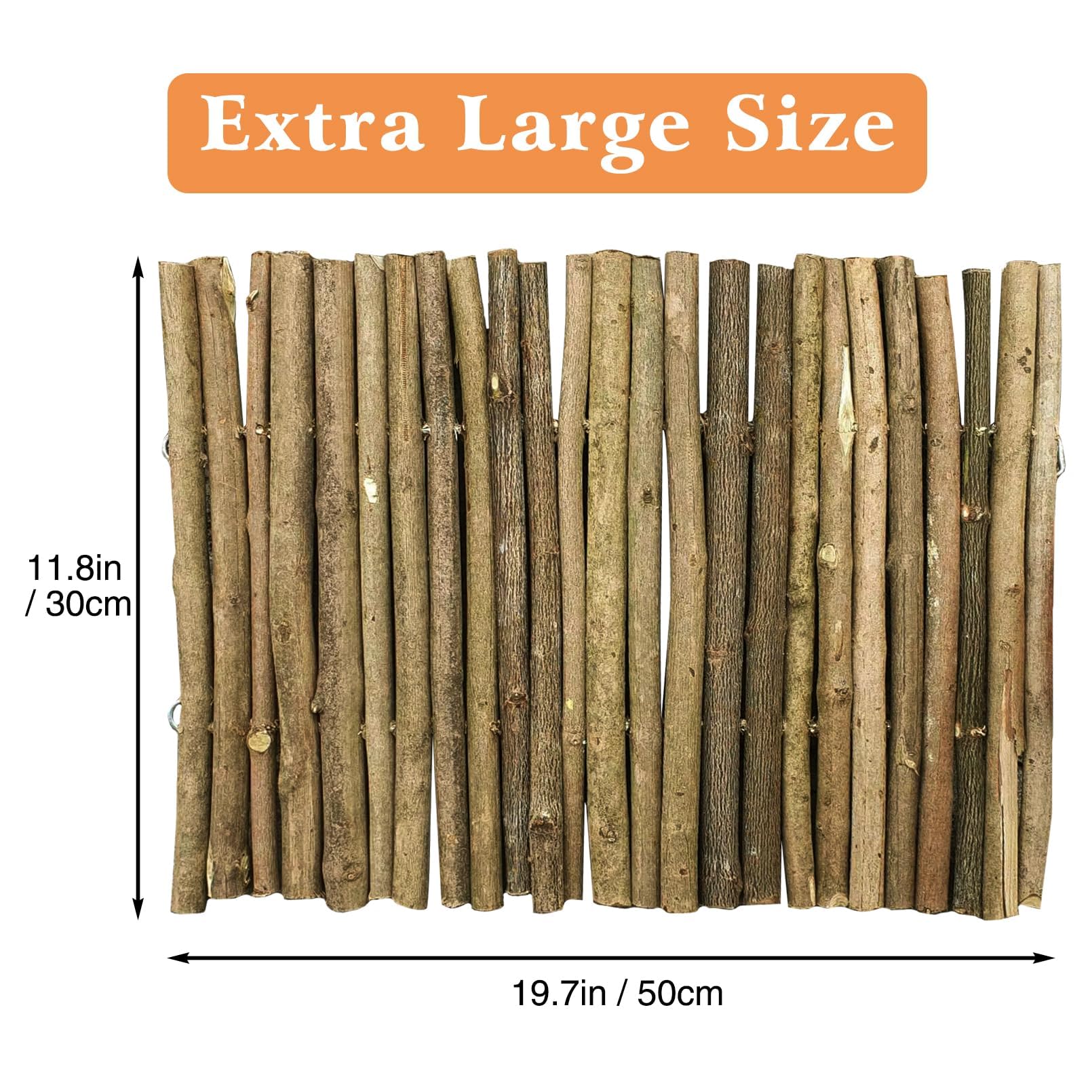 PINVNBY Extra Large Wooden Reptile Hideout Bearded Dragon Bendy Bridge Climbing Ladder Hiding Hut Reptiles Hide Cave Habitat Decor for Lizards Gecko Spiders Snakes Tortoise(L:20" x 11.8") - Image 3