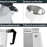 Vista 3 de Primula Cafetera Clásica de Estufa para Espresso y Café, Olla Moka para Preparación de Café Italiano y Cubano, Cafetera Greca, Cafeteras, 6 Tazas