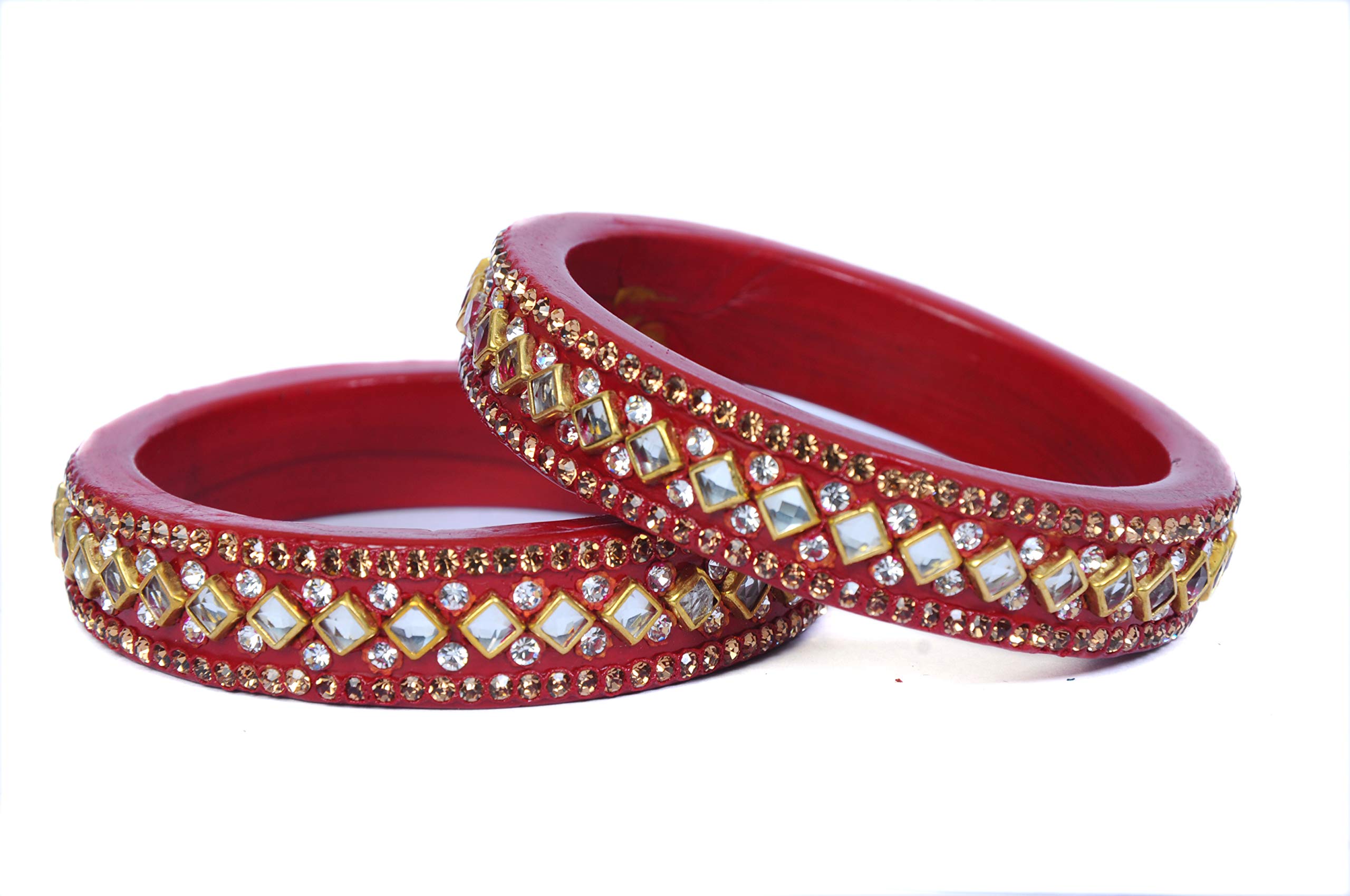 Kanganas Fashion Lac Traditional Bangles Kada Set for Women (Red) (B08H877QY9) Amazon Price History, Amazon Price Tracker
