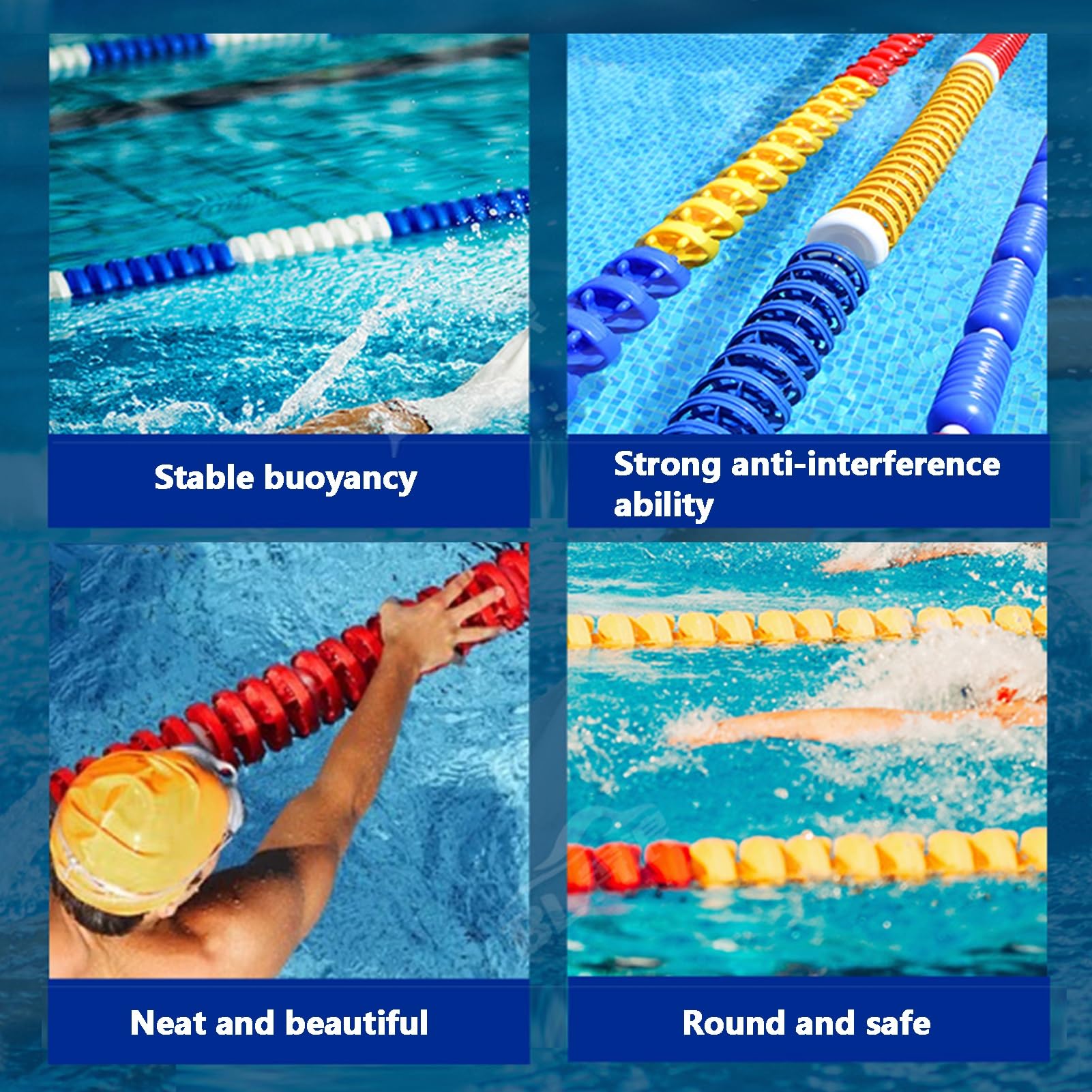 Divisori per corsie per piscina, kit boa in plastica resistente per corsie di nuoto e zone di sicurezza, ideale per competizioni in piscina e sessioni di allenamento