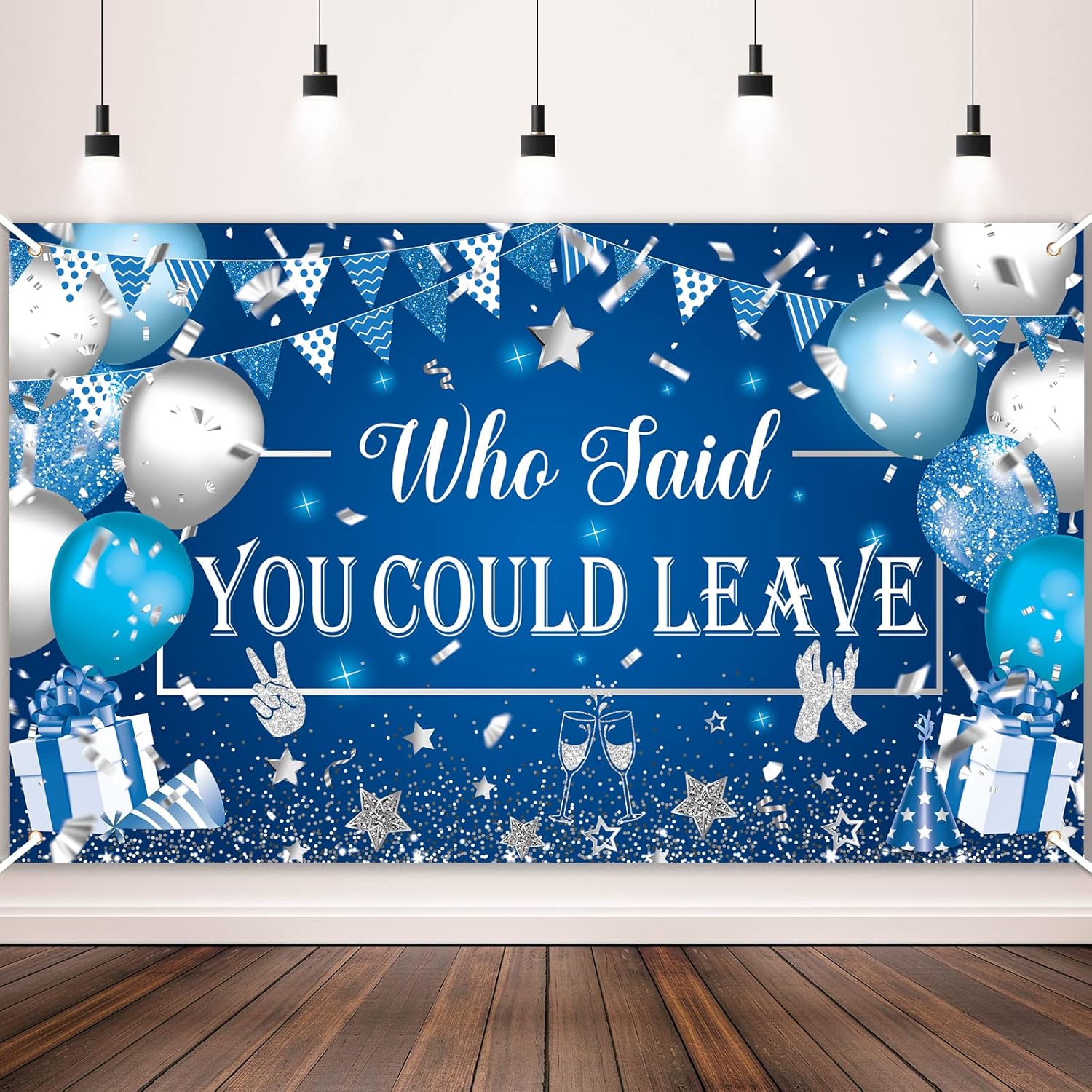 Retirement Party Decorations Blue Silver Who Said You