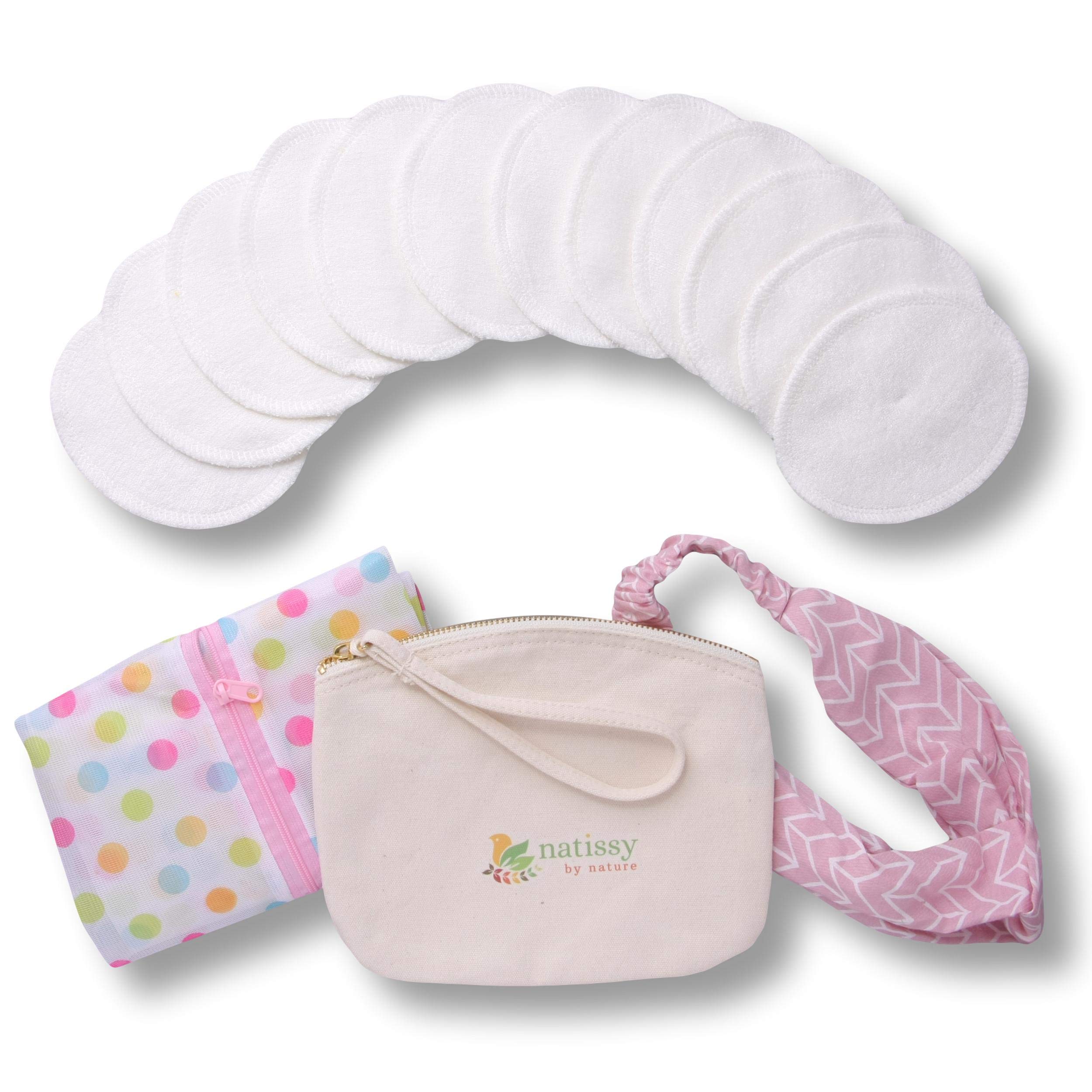 Washable Make up Remover Pads Bamboo, 12-Pack of Reusable Facial Rounds MADE IN EU; Eco Friendly Face Cleansing Cosmetic Cloth Pad; Soft Skin Care Wipes for all Skin Types; EXTRA Laundry&Storage bags