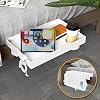 SPACEKEEPER Bedside Shelf for Bunk Bed, Foldable Nightstand, Multi-functional, for Bedroom, Home, Dorm, Phone, Espresso, Easy Assembly, White