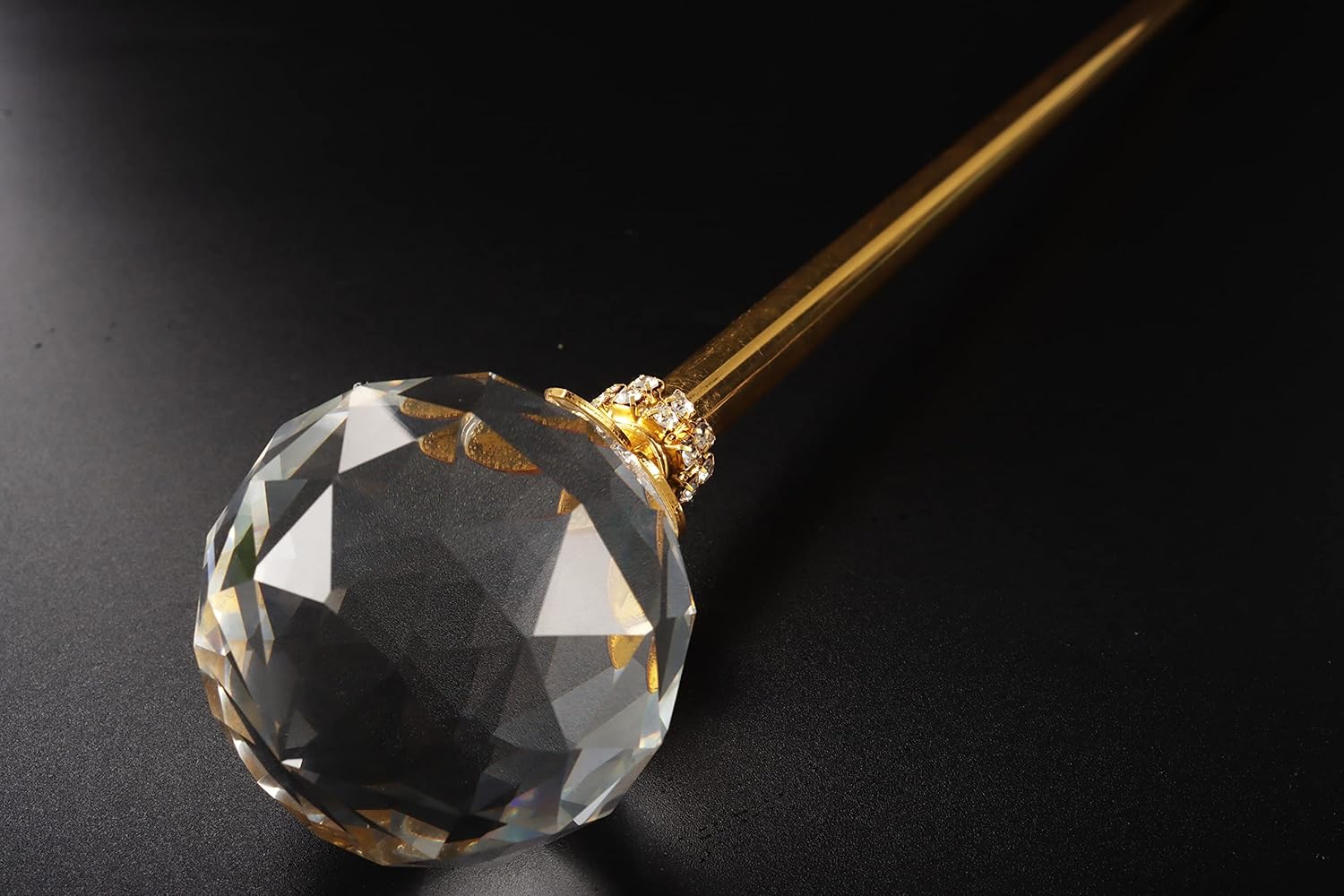 Crystal Scepter Magic Wand Pageant Birthday Party Wedding Costume Accessories (Gold) : Everything Else