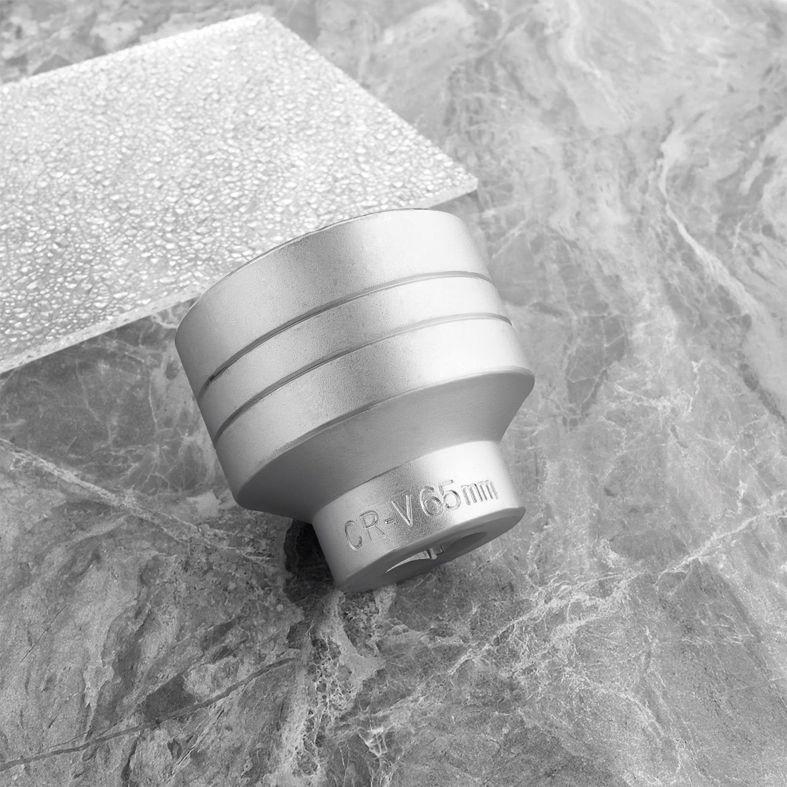 ECSiNG 1 chiave a bussola standard metrica per dado mozzo singolo, 12 punti, 1 pezzo, compatibile con Ford Transit argento (diametro 65 mm)