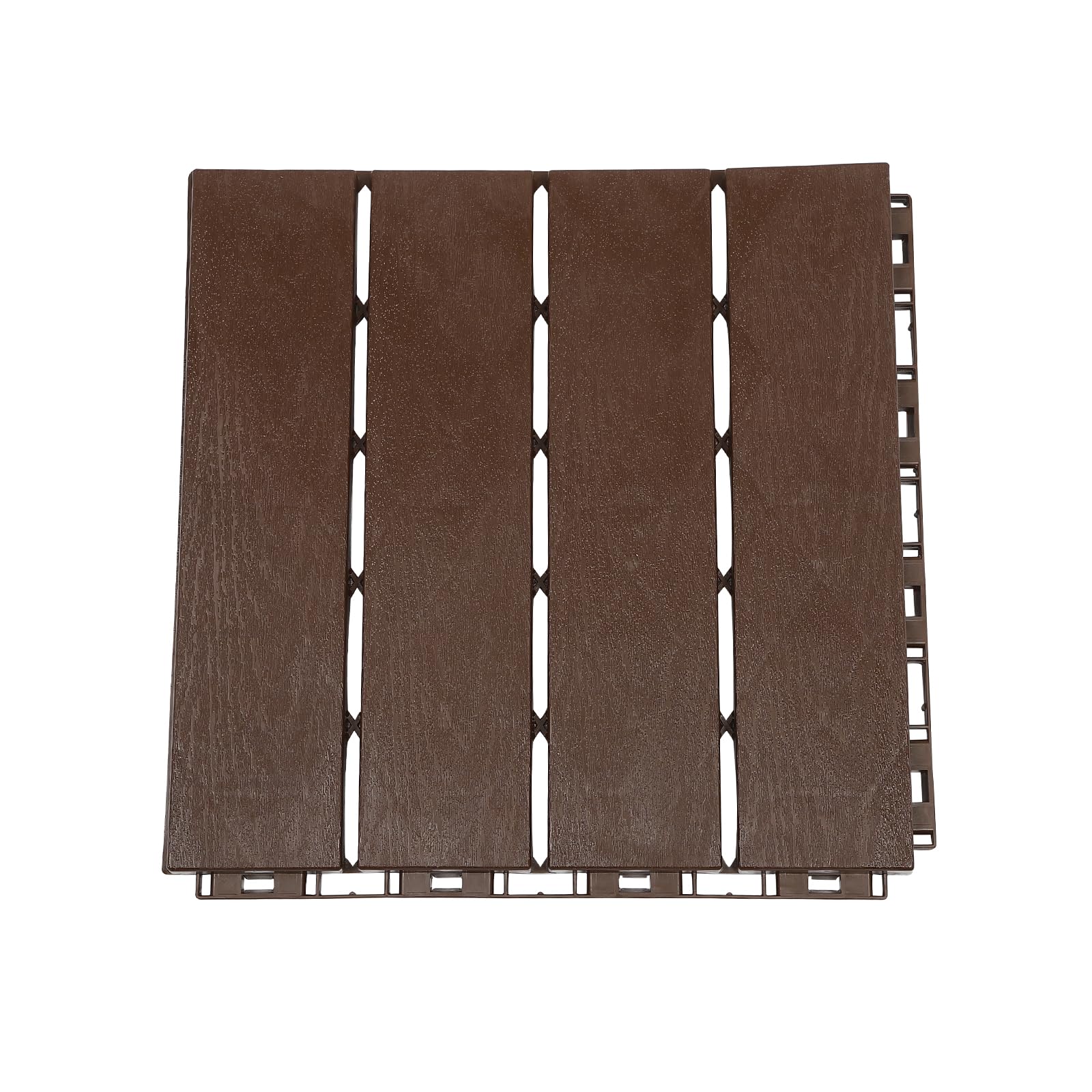 12 Lattes Dalles en Bois d’Acacia Carrelage de Balcon, Dalles de Terrasse Emboîtables, Carrelage Sol Bois Dalle Clipsable Revêtement, Épaisseur 20 MM pour Jardin Piscine Balcon (10, 30 * 30 cm)