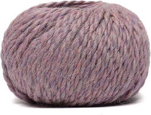 Miniatura 4 de Juego de 3 madejas 100% de lana de alpaca bebé, peso voluminoso, fabricadas en Perú, celestial suave y perfecto para tejer y tejer a ganchillo (lila