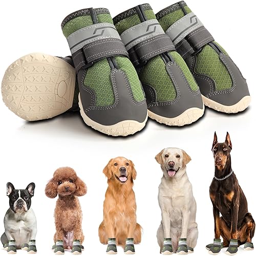 Zapatos para perros pequeños botas transpirables para perros medianos, protectores de patas para pavimento caliente de verano, nieve de invierno,