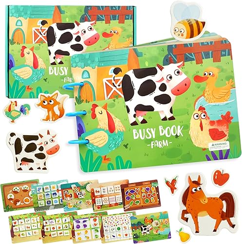 BELLOCHIDDO Libro ocupado para niños pequeños Libros sensoriales para actividades de aprendizaje para niños pequeños, libro silencioso Montessori,