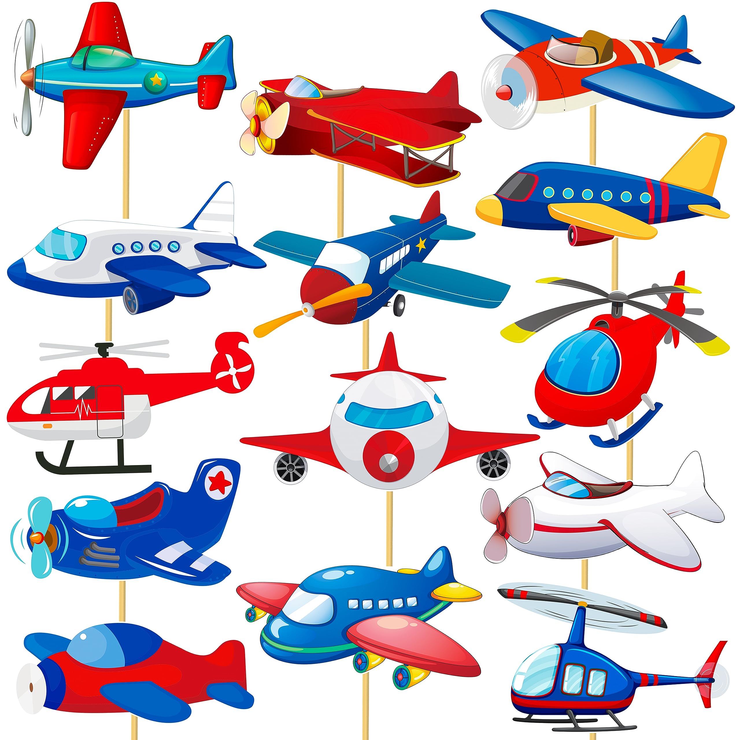 28Pcs Airplane Centerpiece Sticks Airplane Party Table Toppers Plane Birthday Party Table Decorations Aviator Party Decor for Aircraft Theme Baby