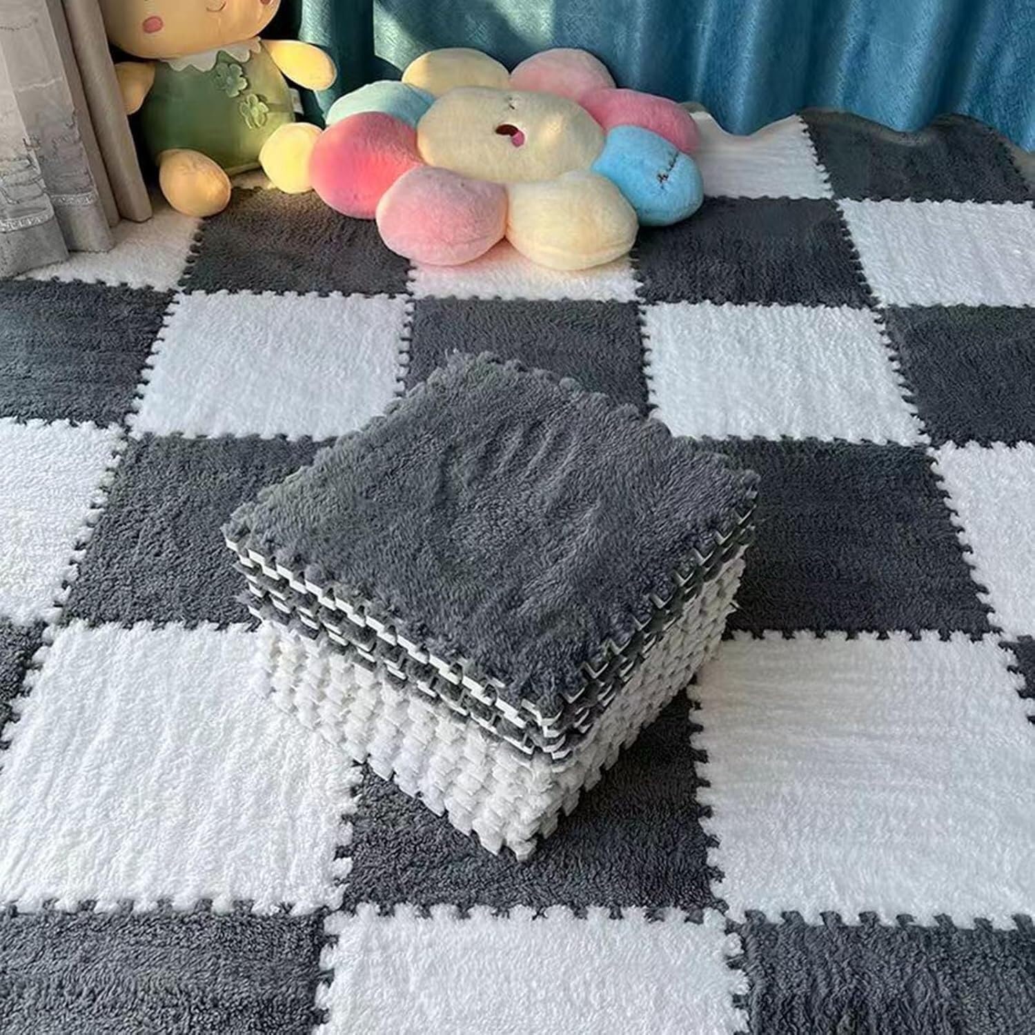 Tapis puzzle en patchwork de mousse pour chambre bébé et salon chaleureux