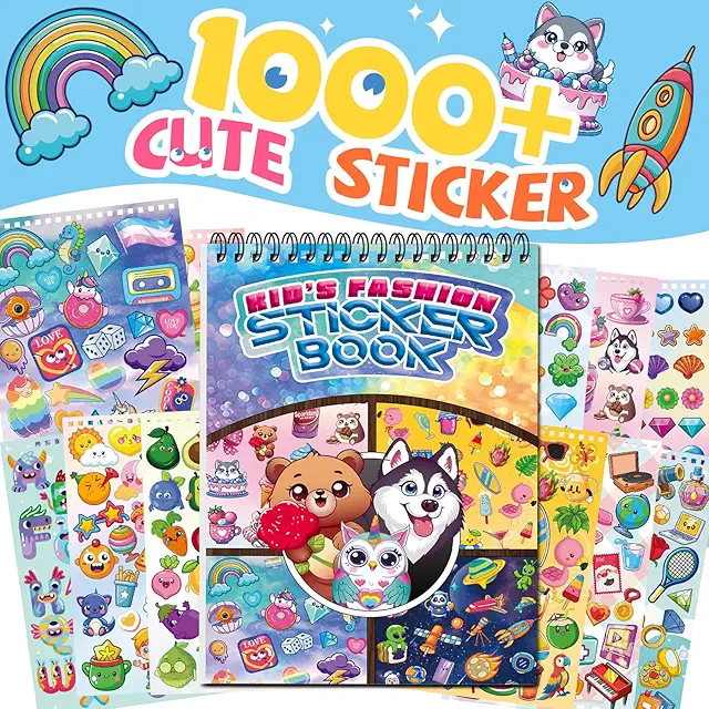 1000+ 3D Disney Aufkleber für Kinder - 30 Blatt Stickerbuch mit 15 Themen